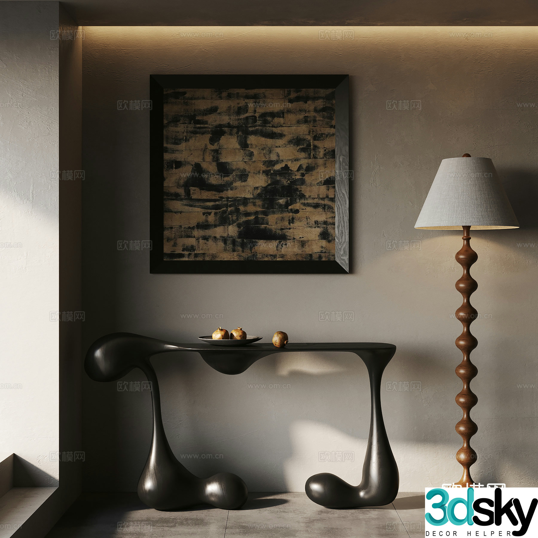 Wasabi wind decorative painting 3d model