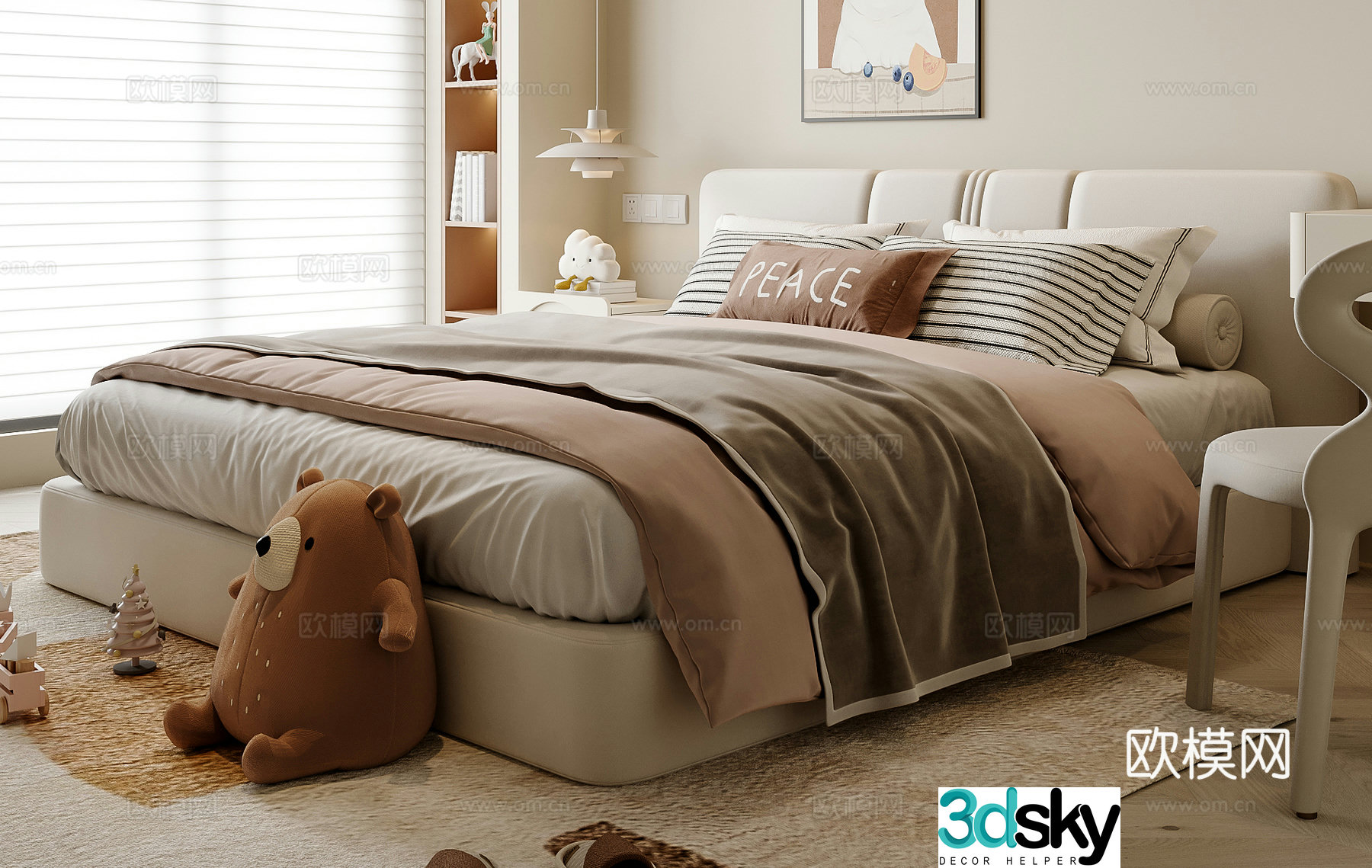 Modern children’s bed 3d model