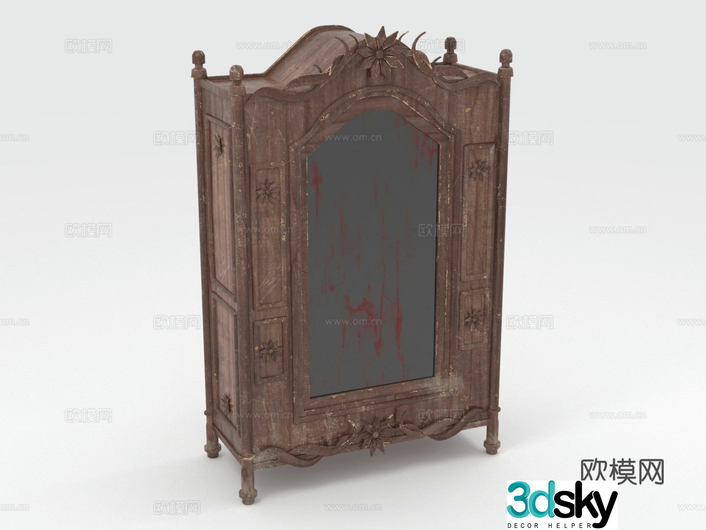 Wooden cabinet wardrobe mirror cabinet storage cabinet vertical cabinet cabinet 3d model