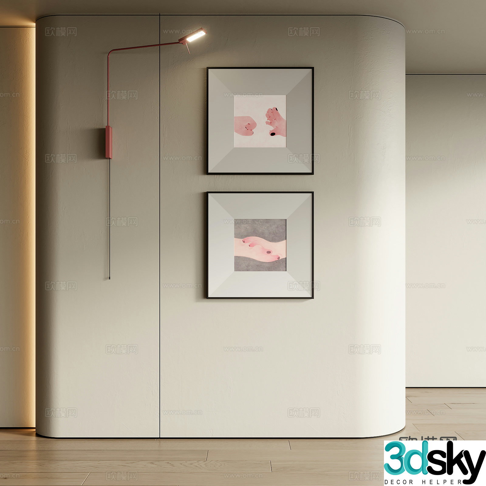 Wasabi wind decorative painting 3d model