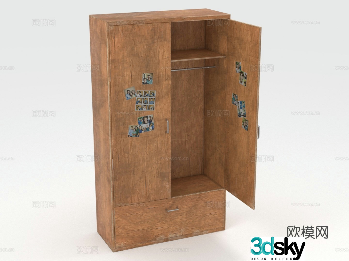 Wardrobe Wooden Cabinet Storage Cabinet Cabinet 3D Model