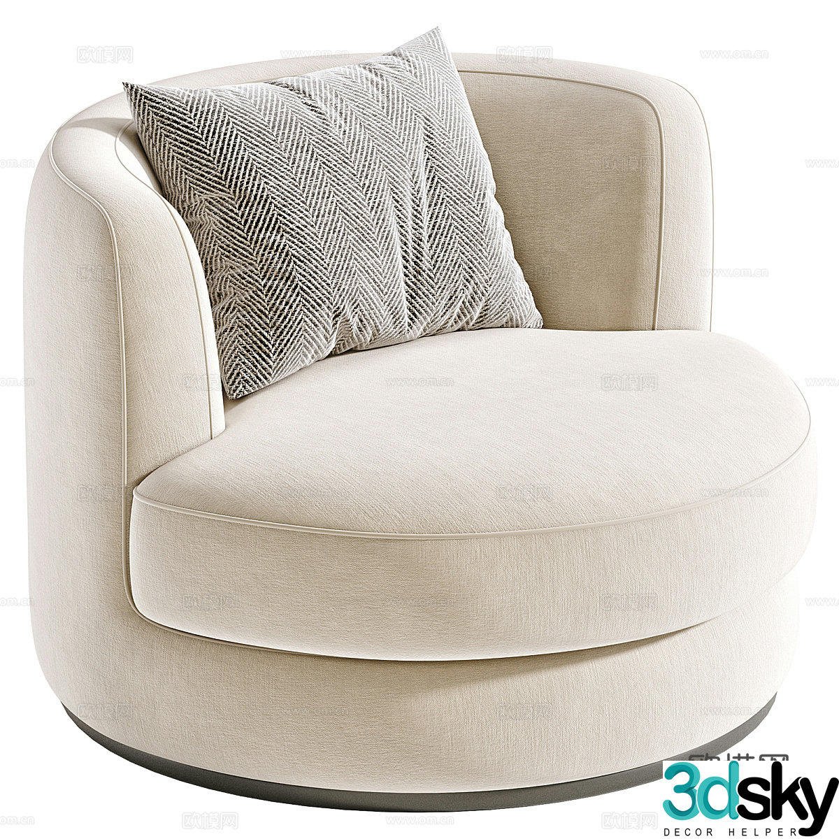 Modern Italian fabric armchair 3d model