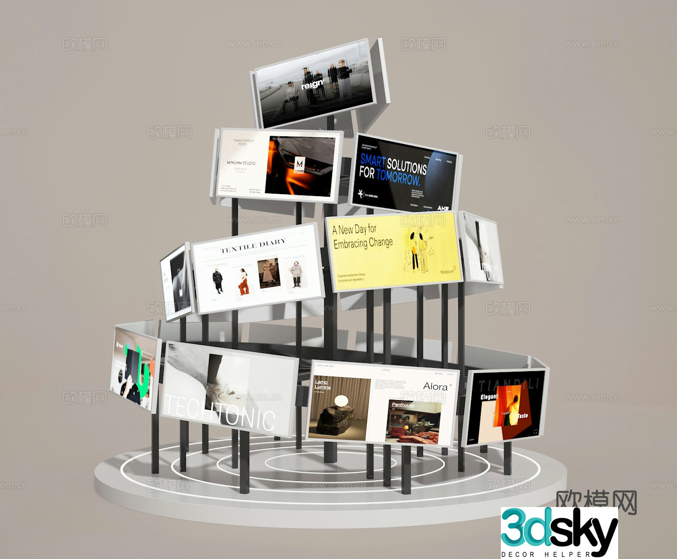 Advertising display rack 3d model