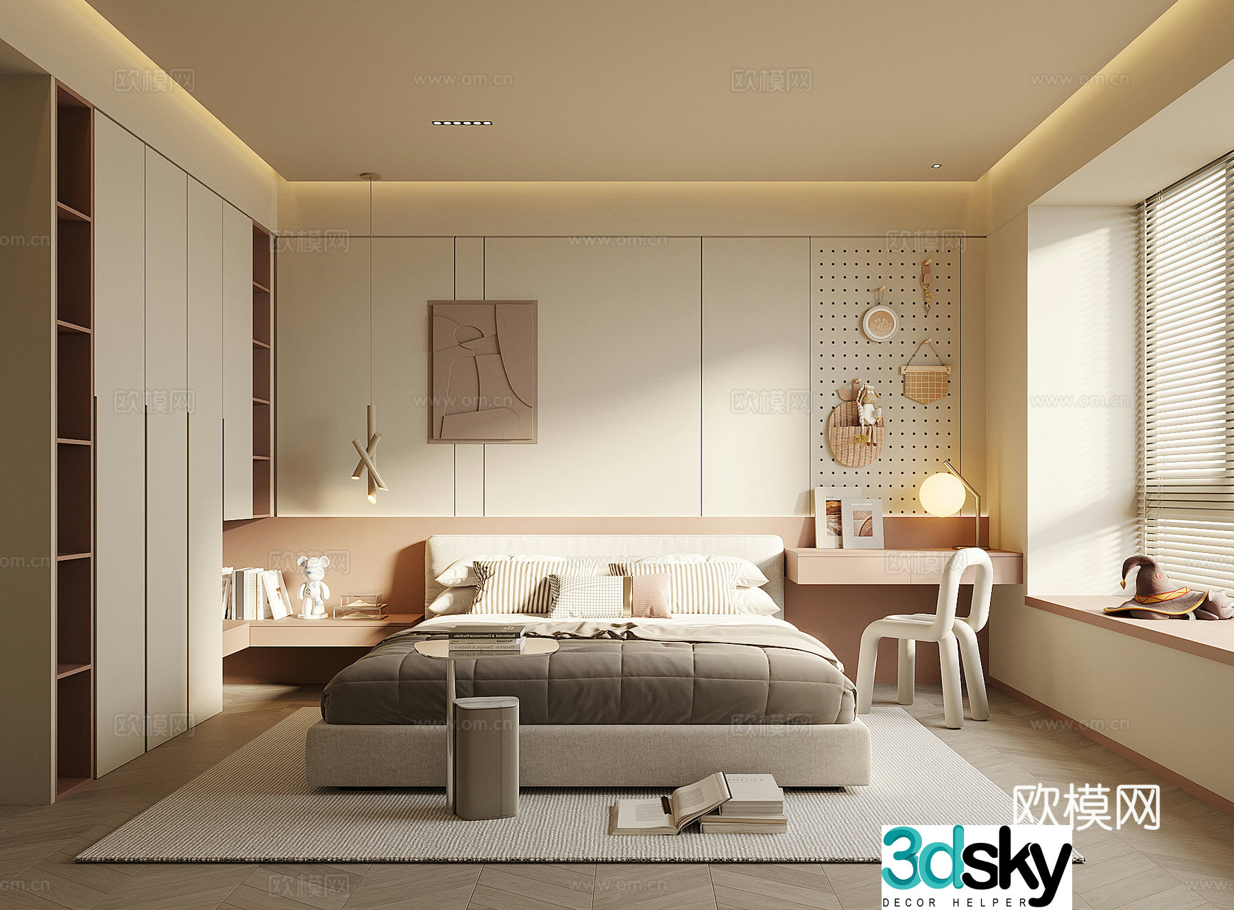 Modern home bedroom 3d model