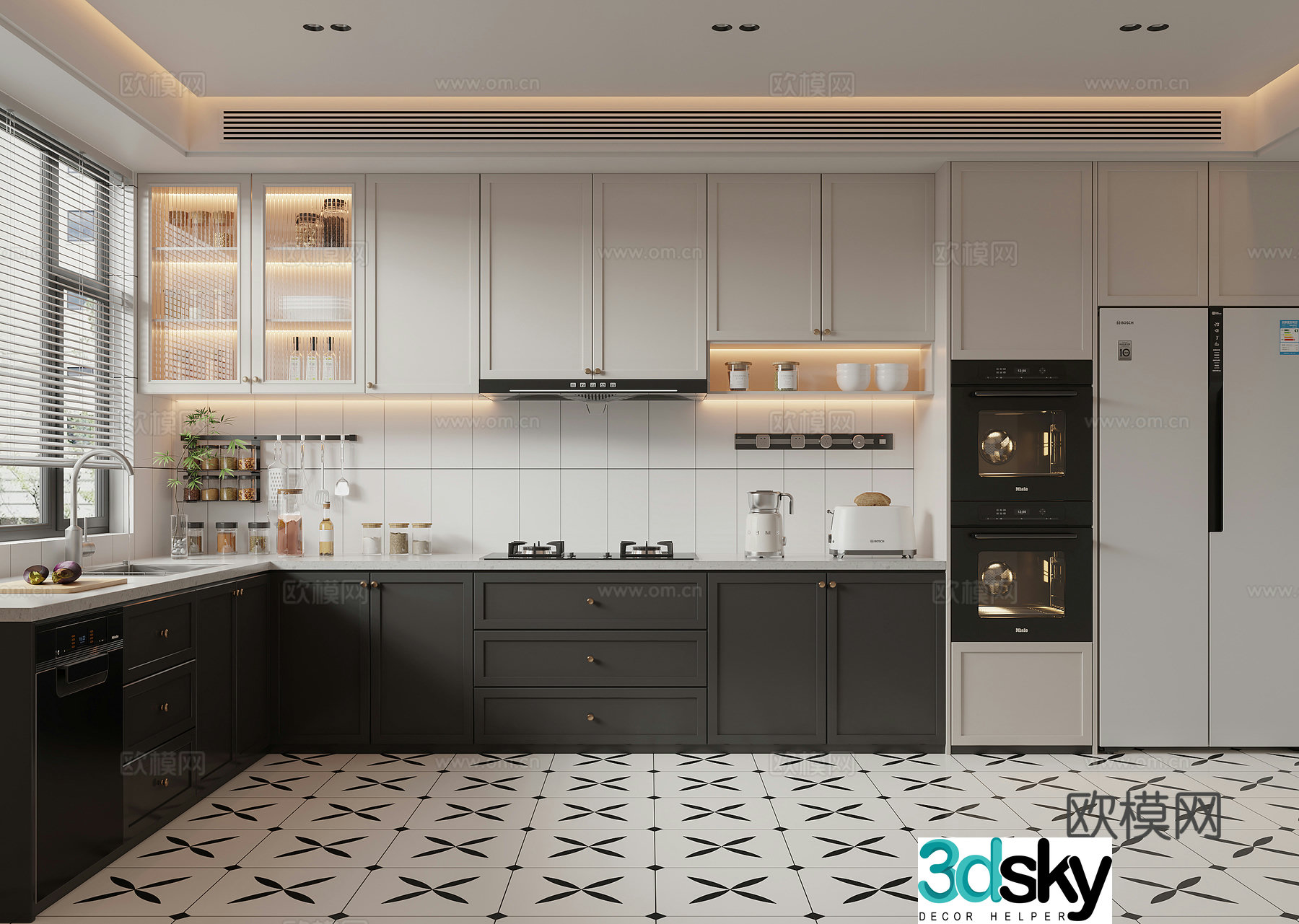 French retro kitchen 3d model