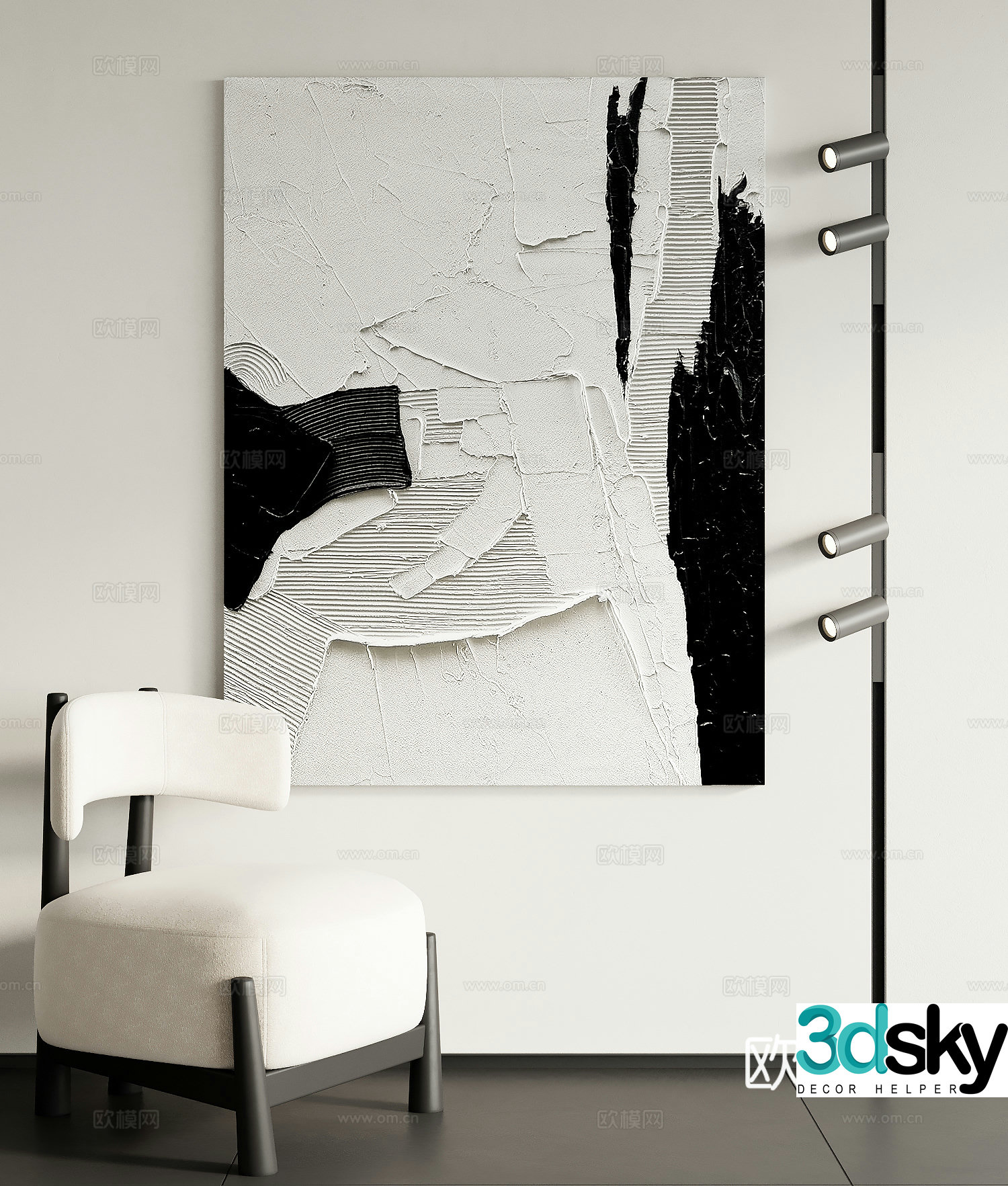 Modern decorative painting 3d model