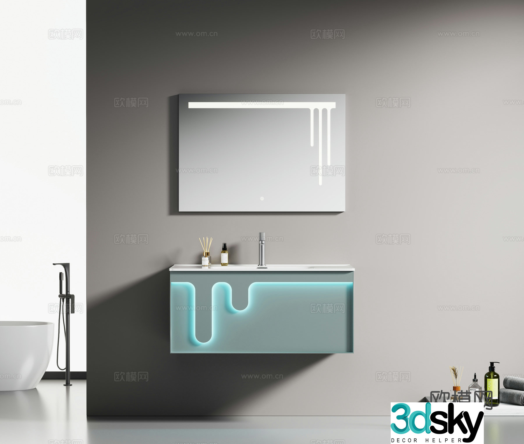 Nordic bathroom modern bathroom simple bathroom cabinet bathroom toilet 3d model