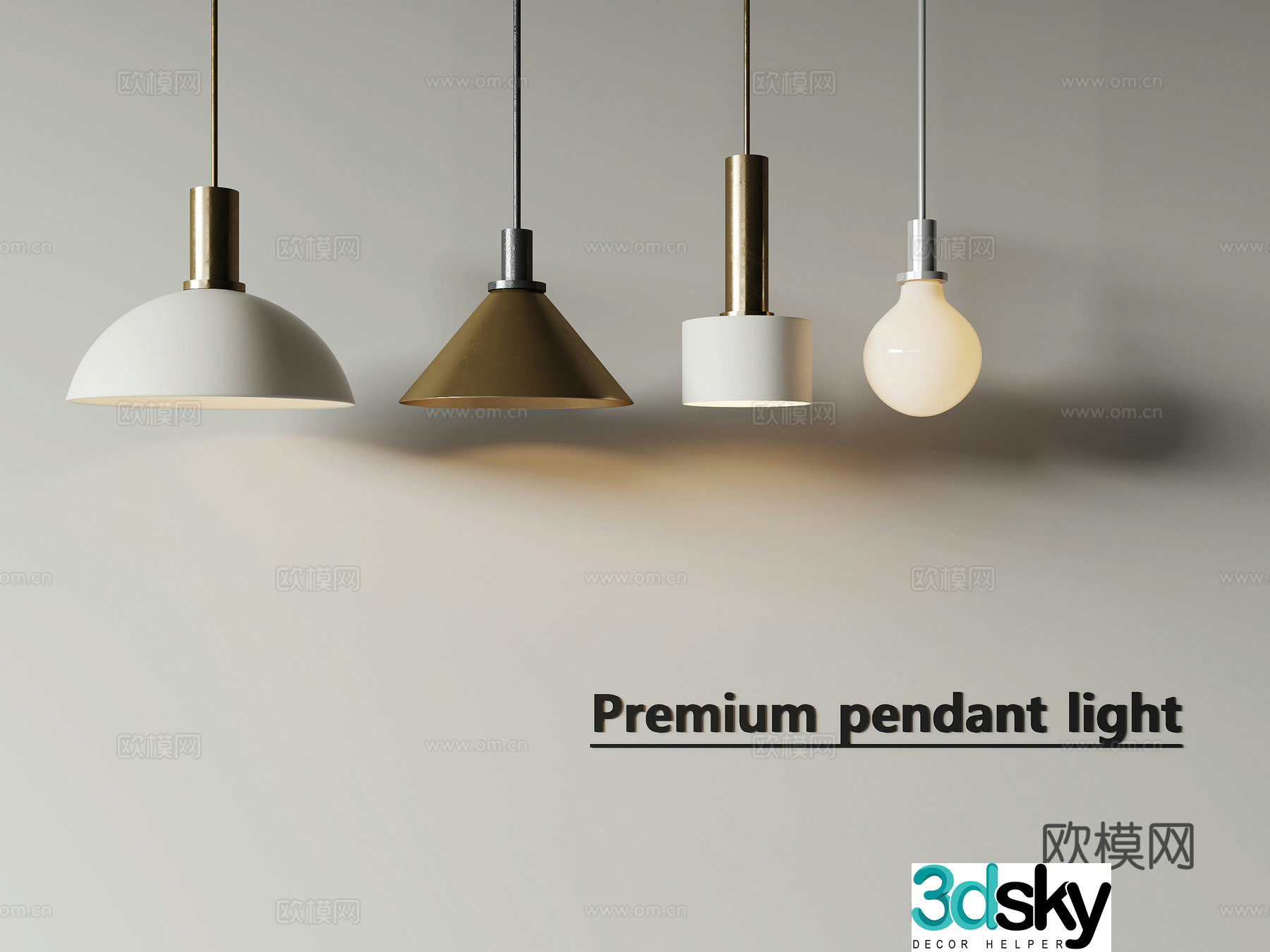 Modern restaurant small chandeliers combination 3D model