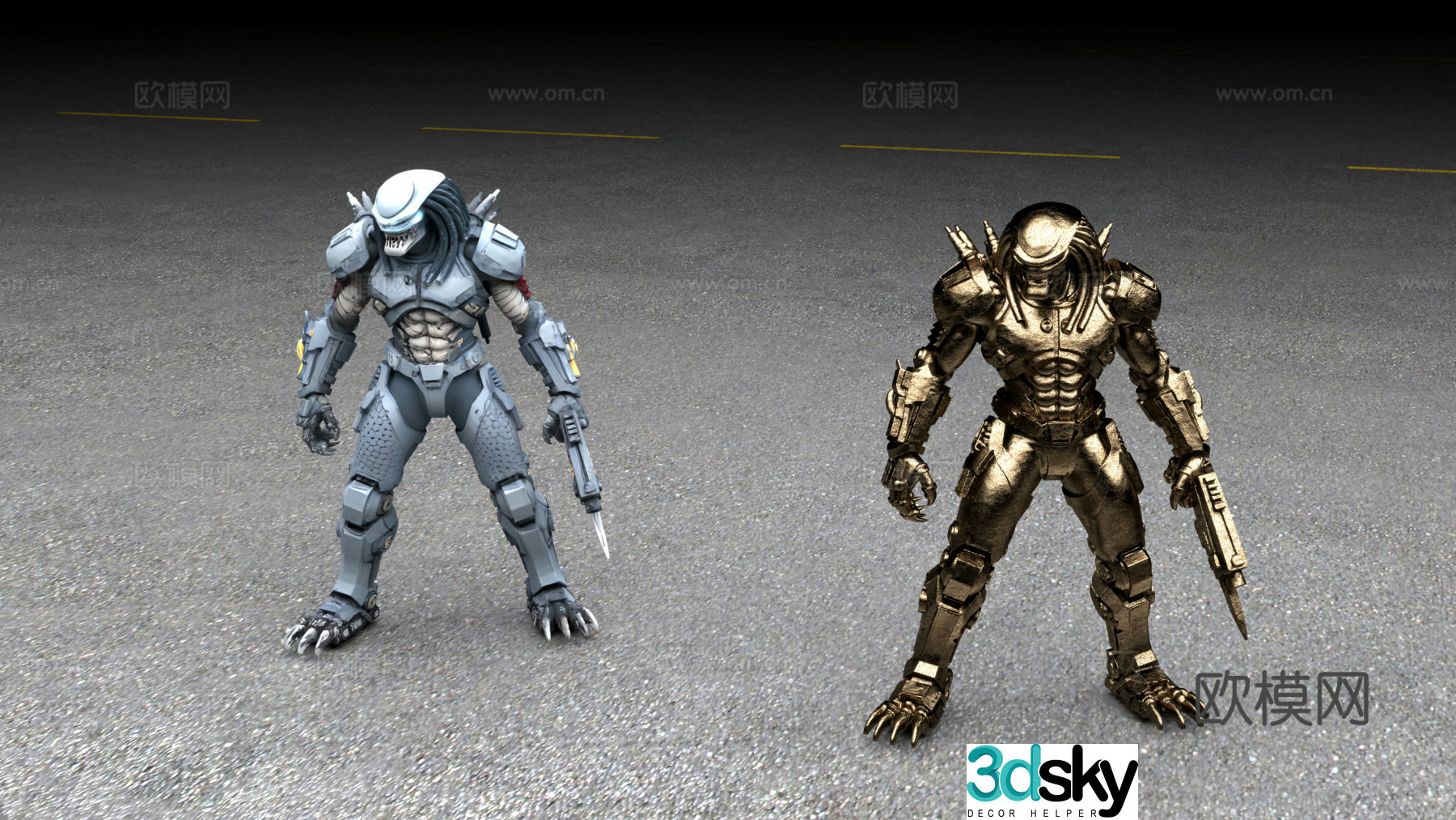 3D model of the bronze statue of the Iron Warrior