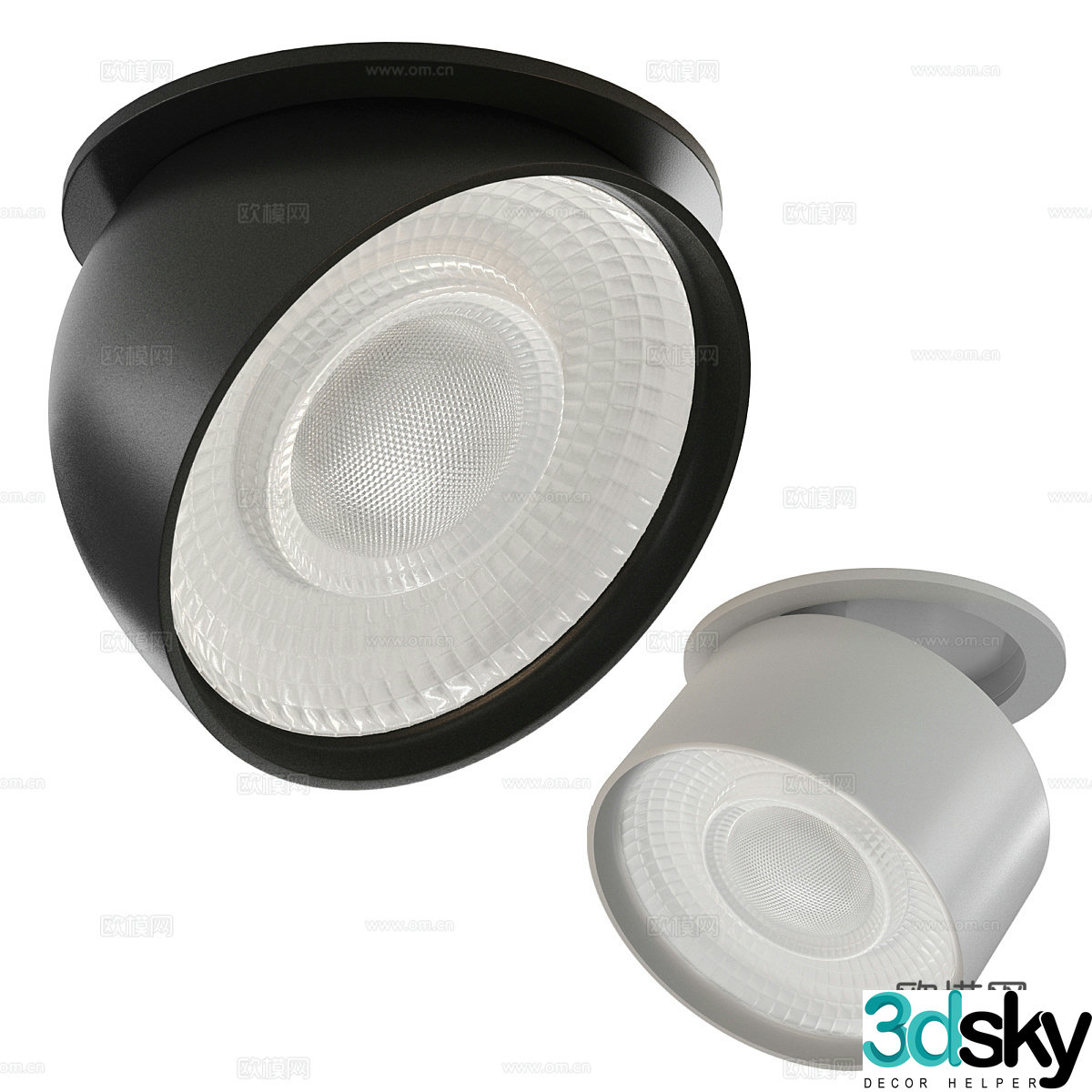 Modern minimalist embedded spotlights surface-mounted spotlights 3D model