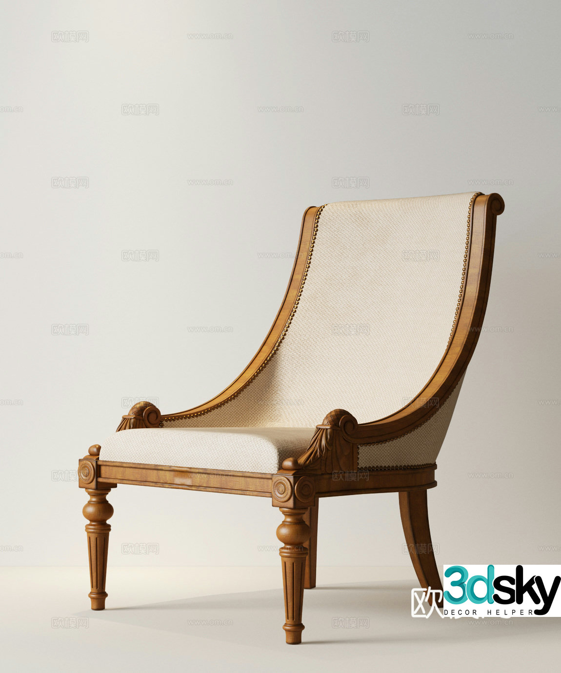 American casual sofa American casual chair French mid-year leisure chair French mid-year leisure sofa 3D model