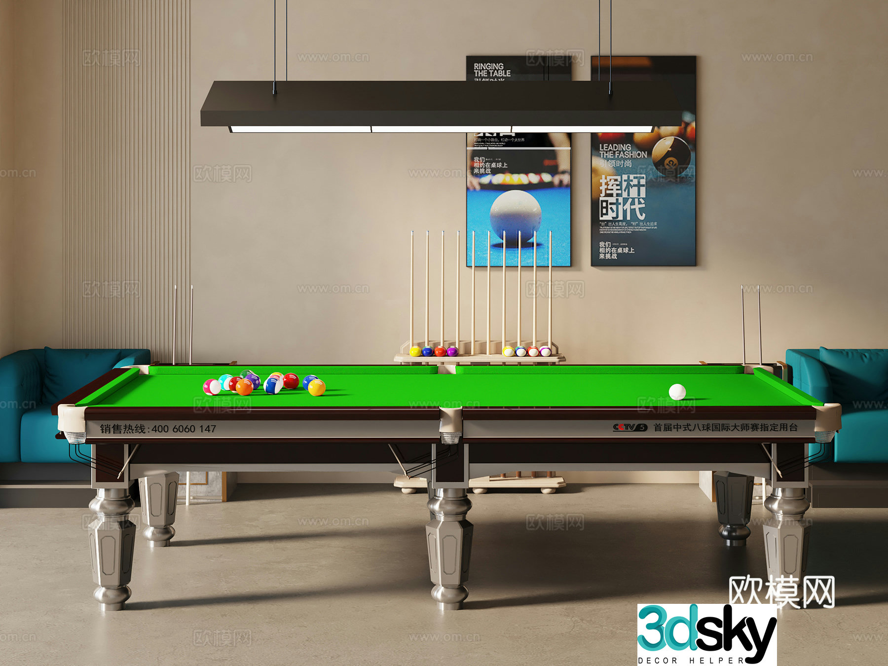 3d model of billiard table