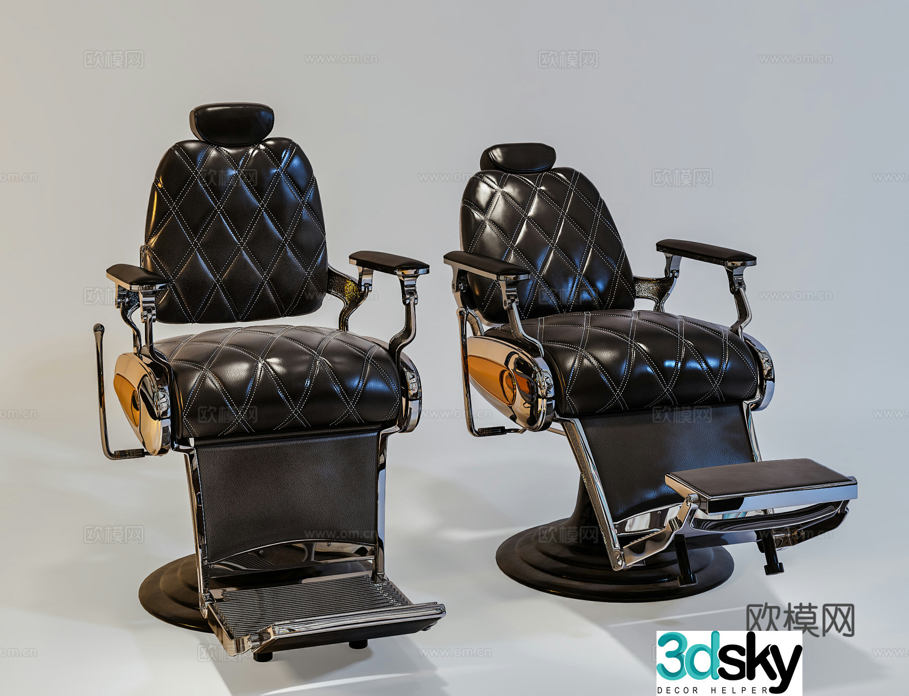 Modern beauty salon chair lifting rotating single chair 3d model