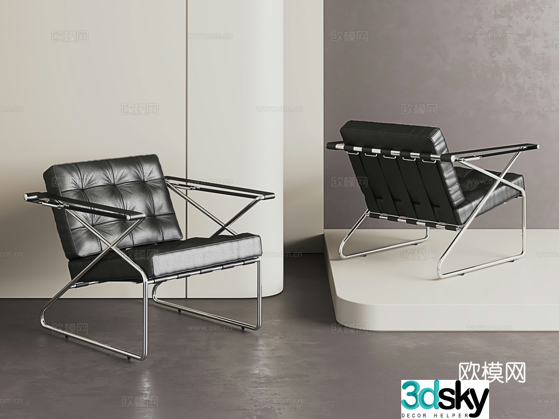 Modern leisure chair Simple leisure chair Medium style leisure chair 3d model