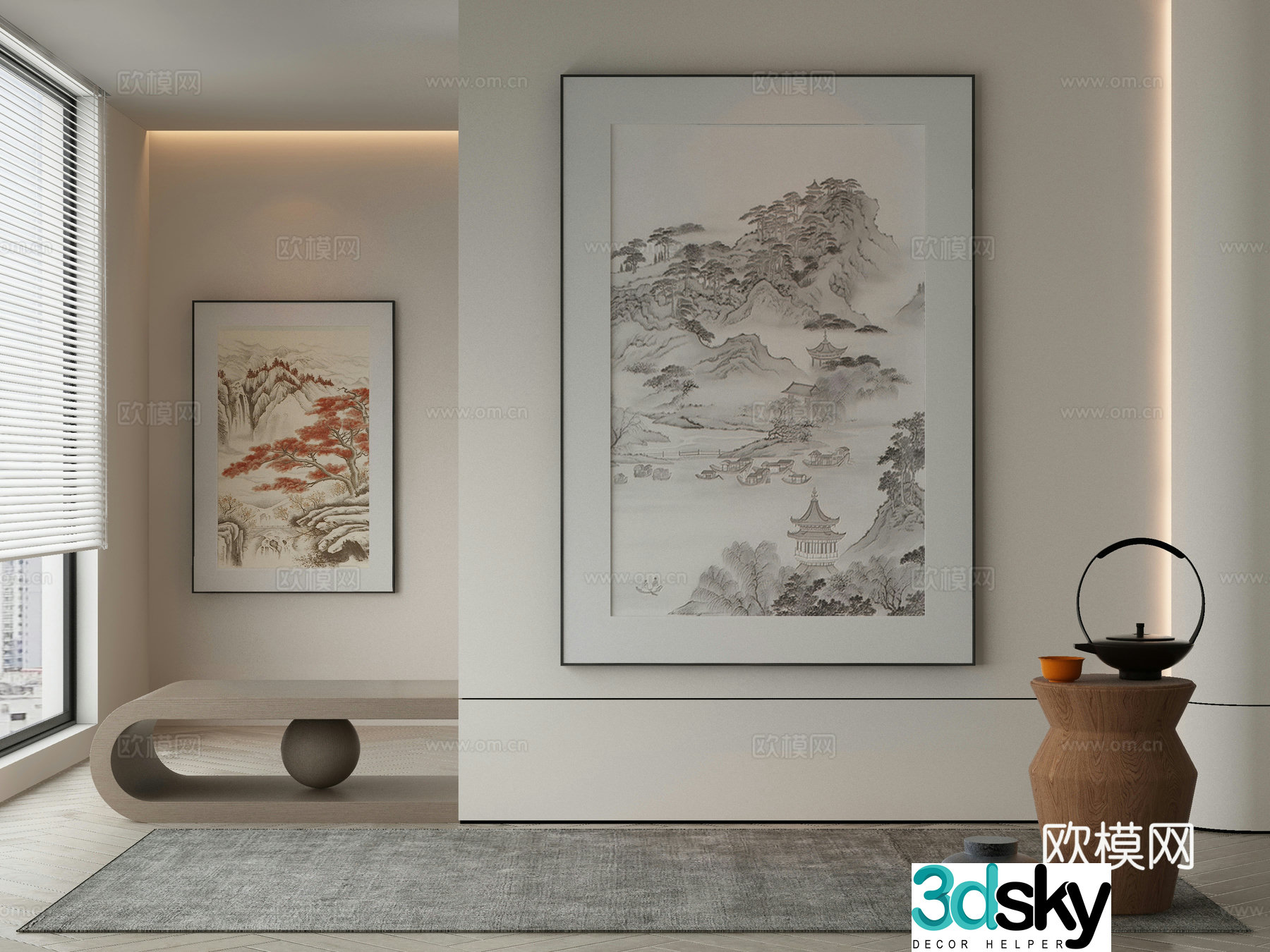 Modern Wasabi Hanging Painting Oil Painting 3D Model