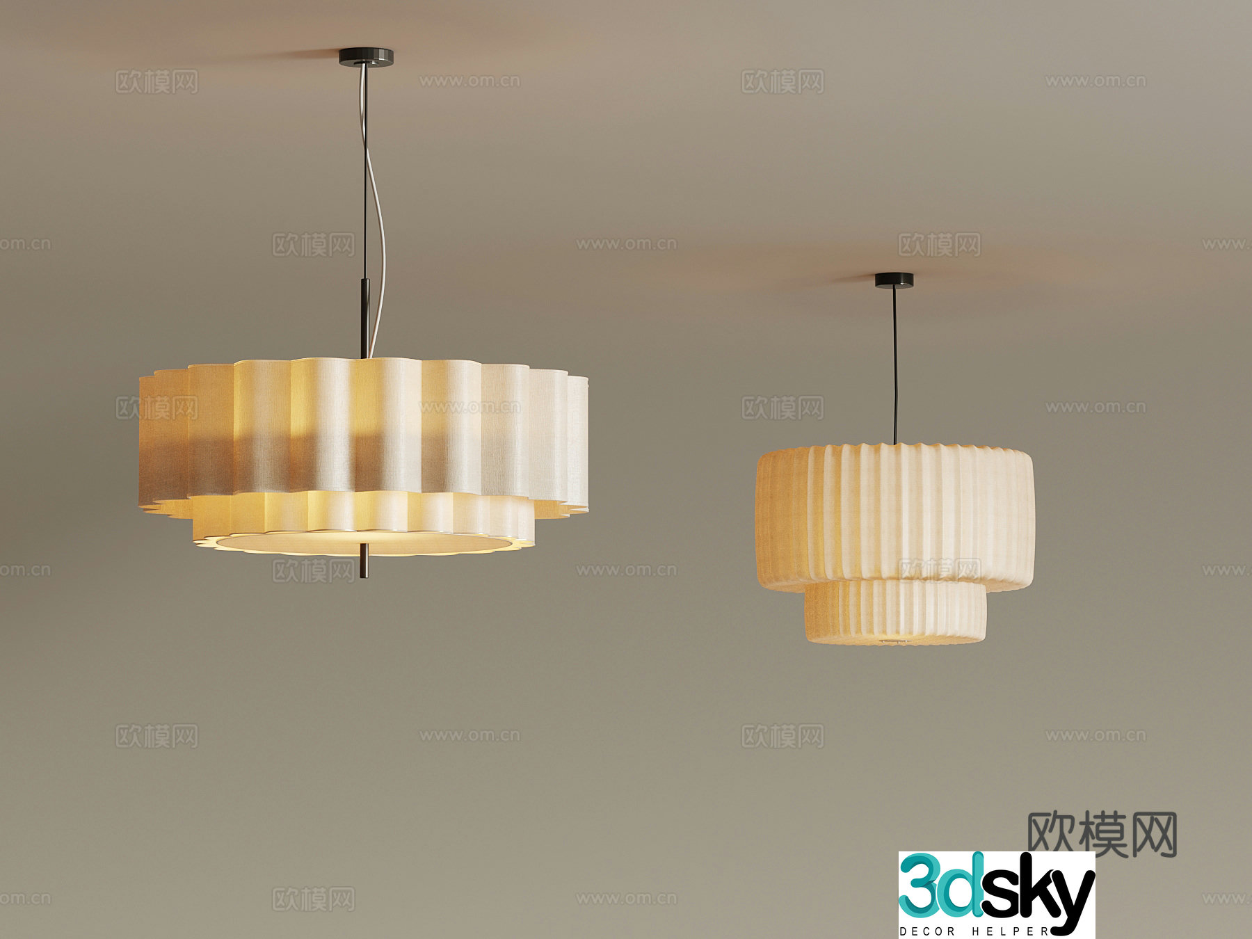 Chandelier New Chinese Chandelier 3D Model