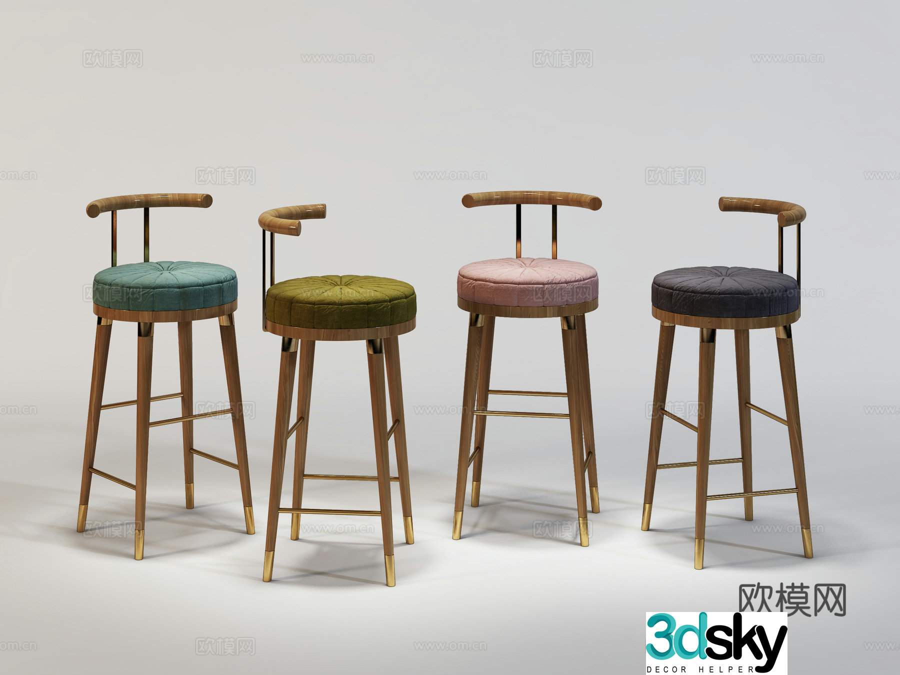 Modern bar chair Bar chair Restaurant bar chair 3d model