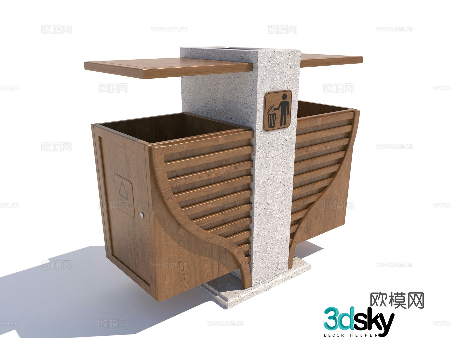 Modern style trash can 3d model