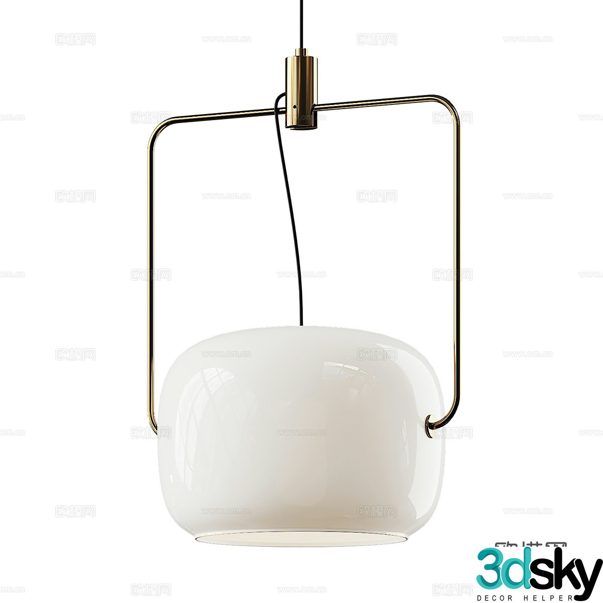 New Chinese style light luxury decorative chandelier 3D model