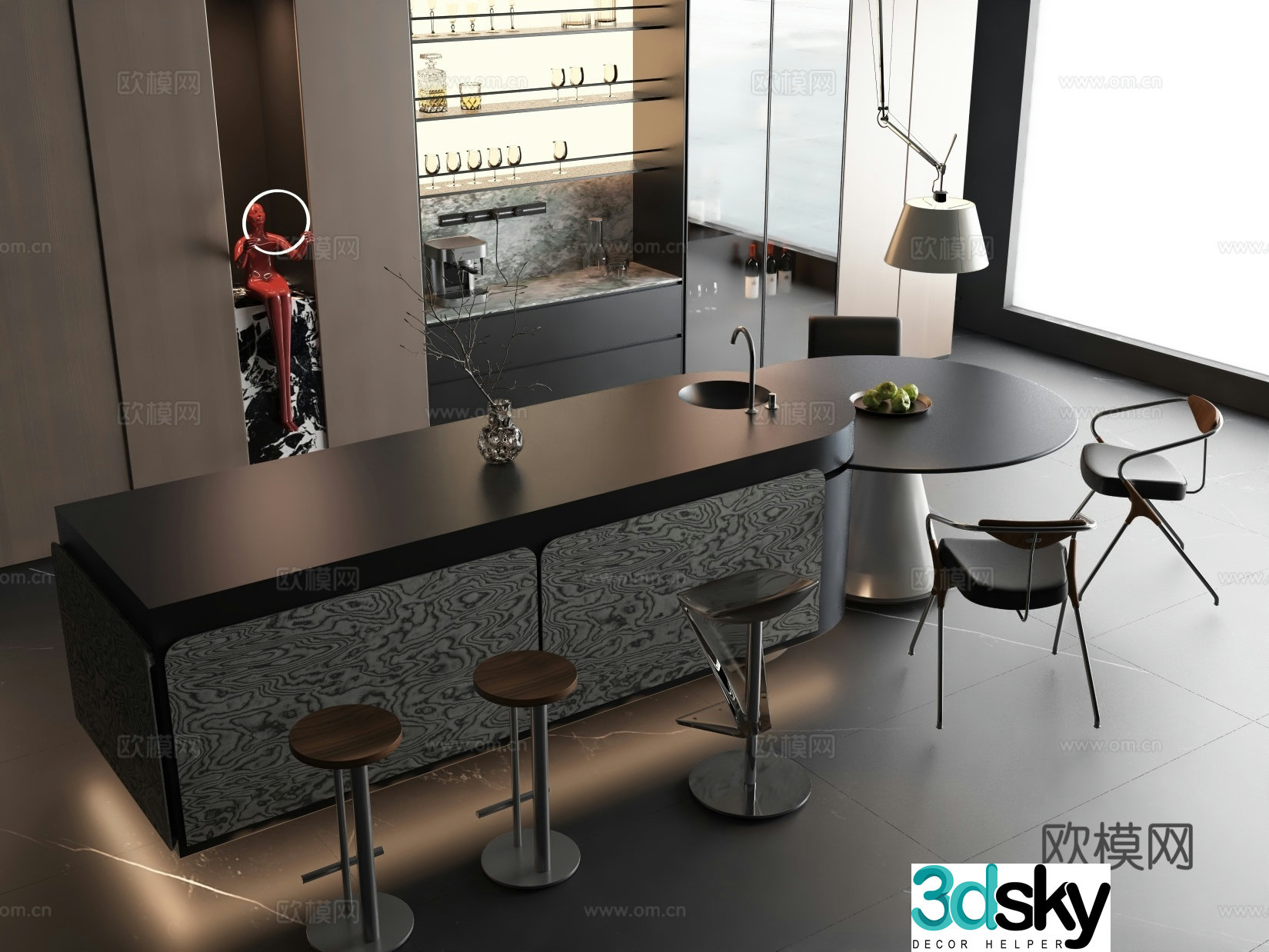 Italian style island 3D model