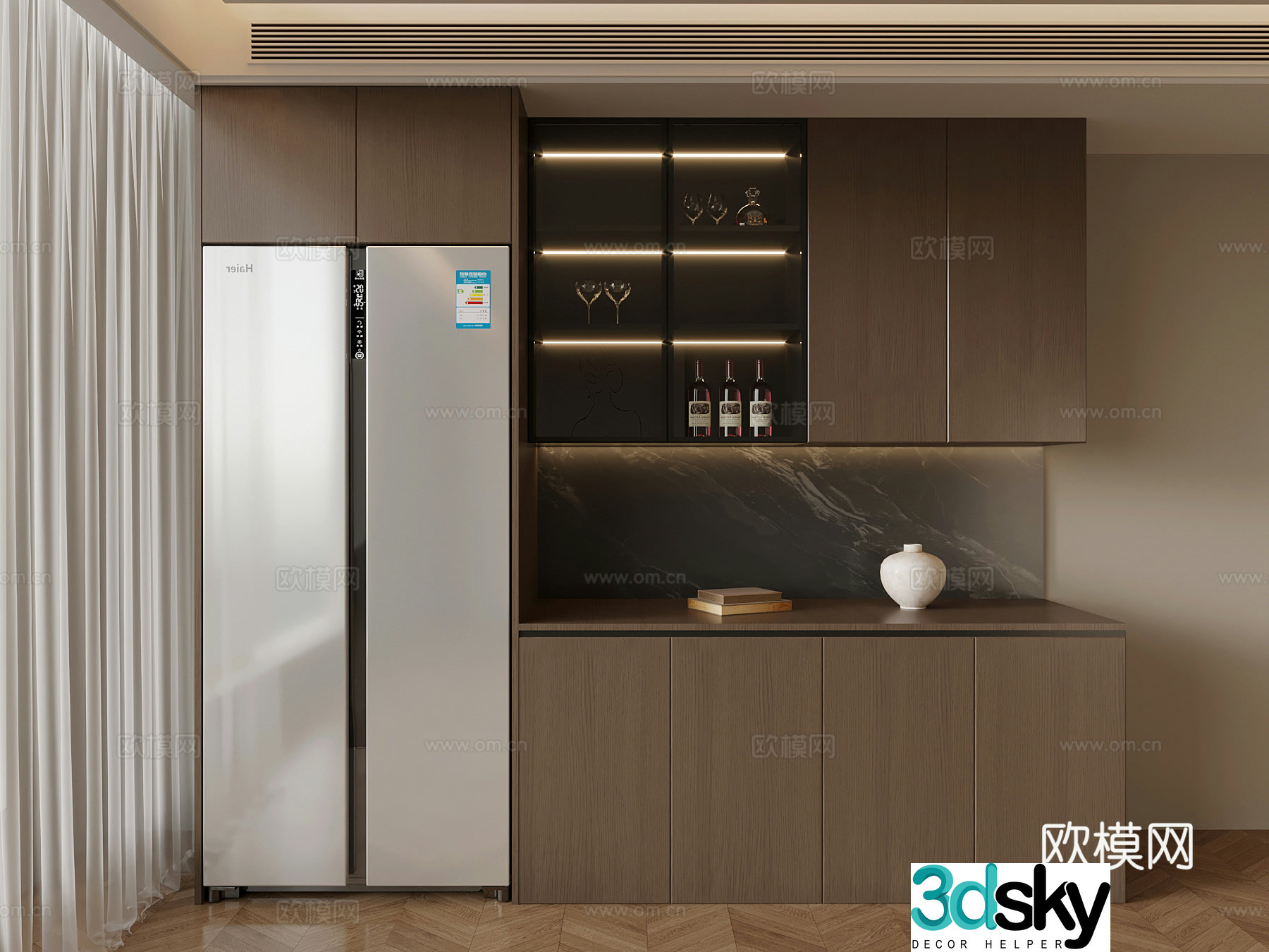 Modern Italian wine cabinet sideboard 3D model