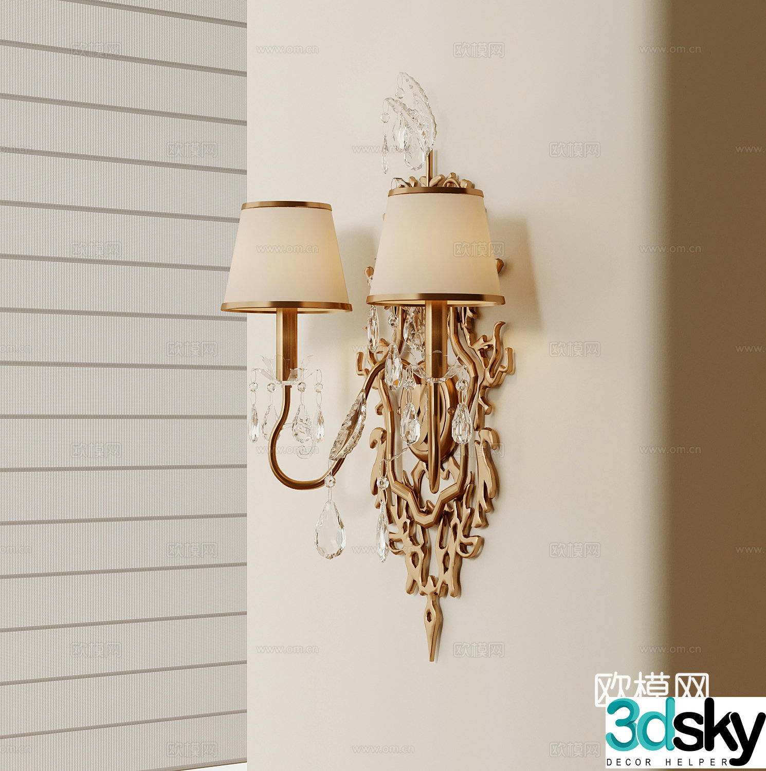 Wall lamp French decorative wall lamp 3d model