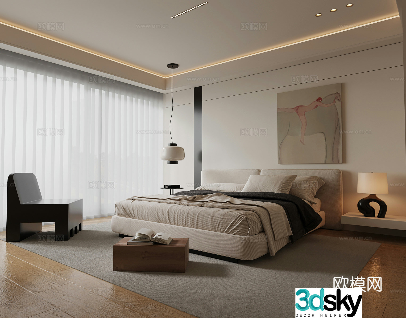 Modern bedroom 3d model