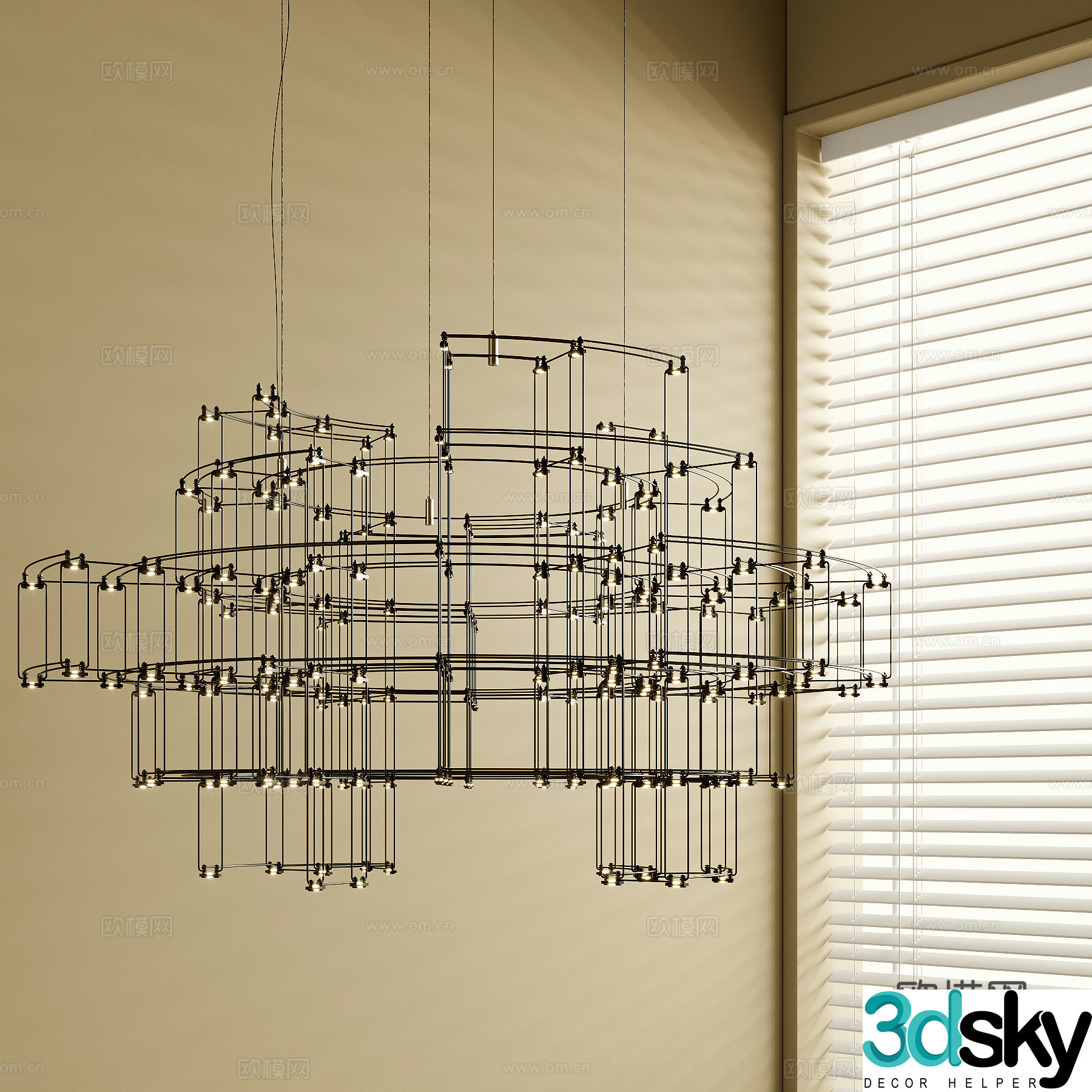 French chandeliers 3d model