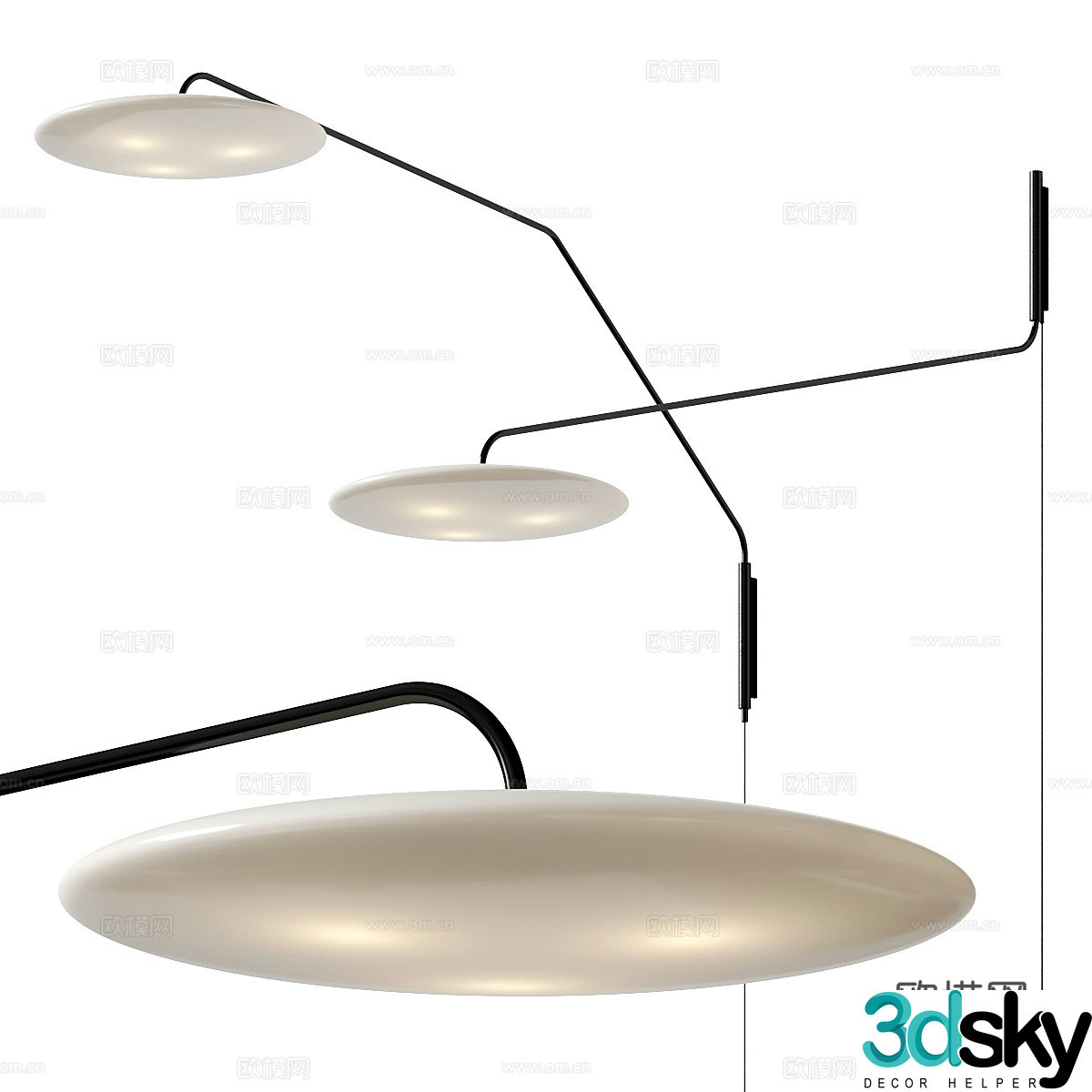 Modern minimalist long wall lamp 3d model