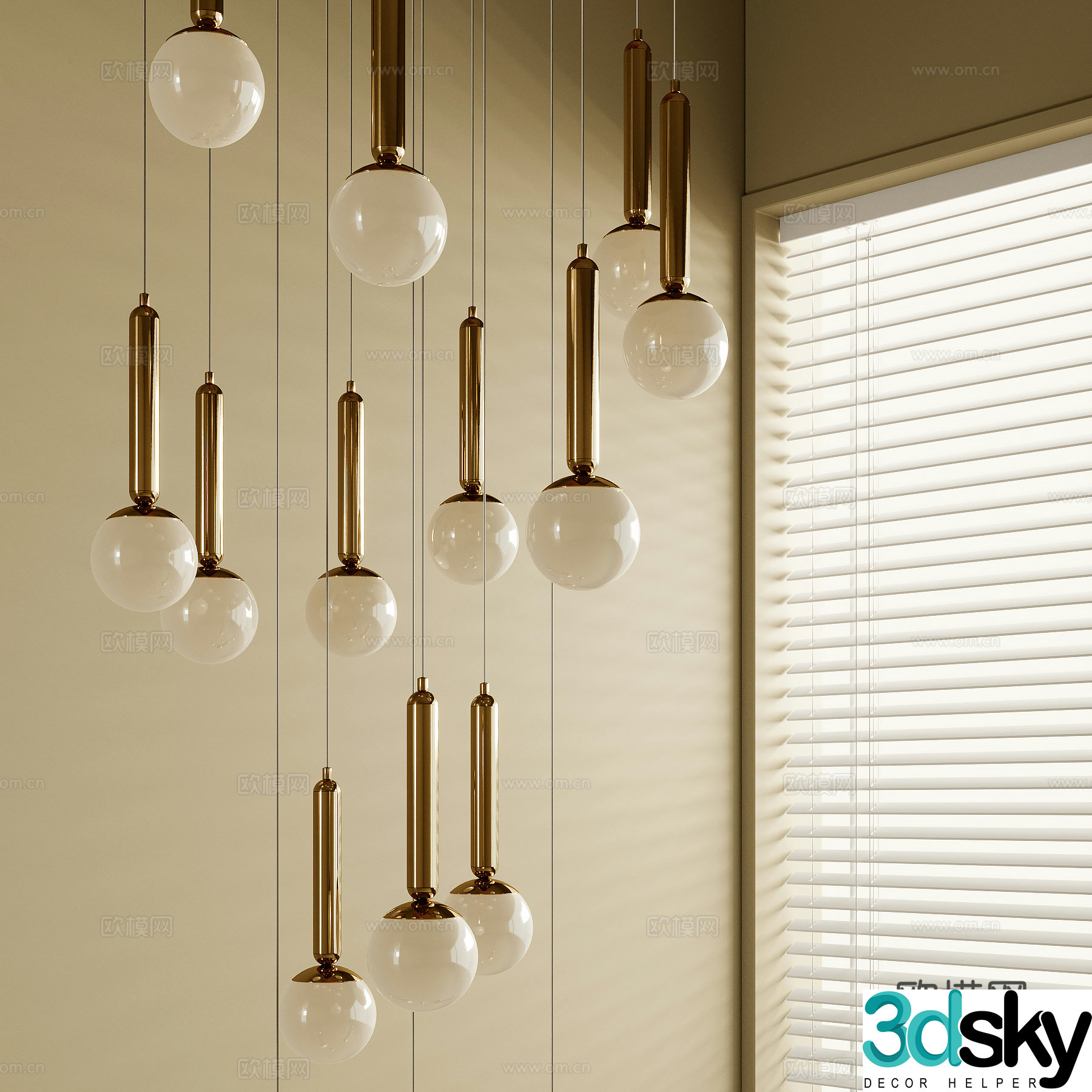 French chandeliers 3d model