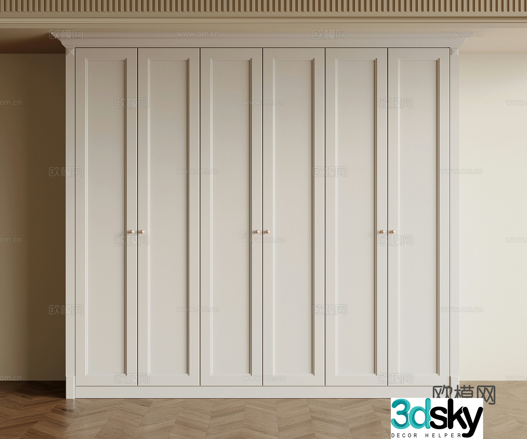 Wardrobe French Cream Trench Wardrobe 3d Model