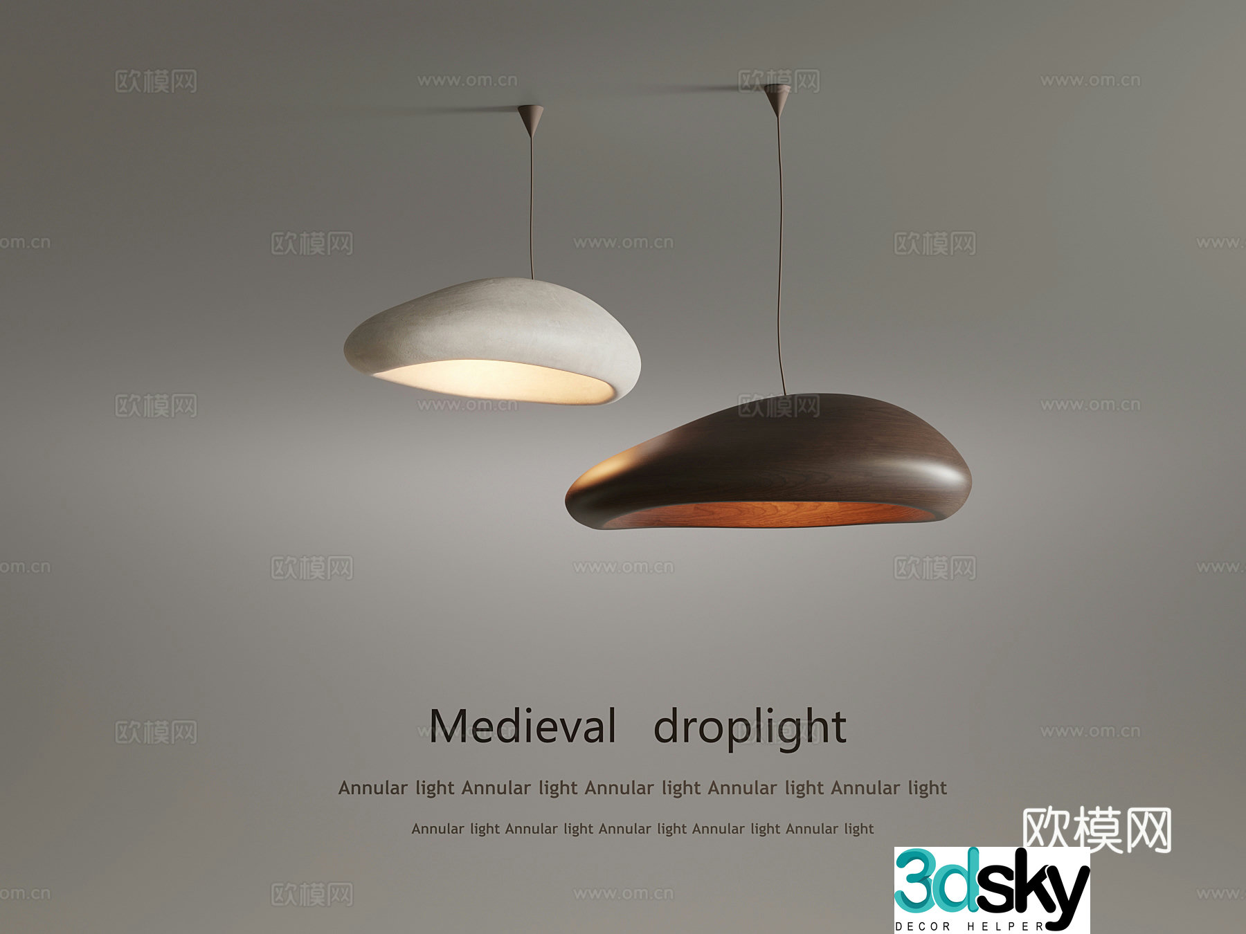 Middle-aged chandeliers decorative chandeliers 3D model