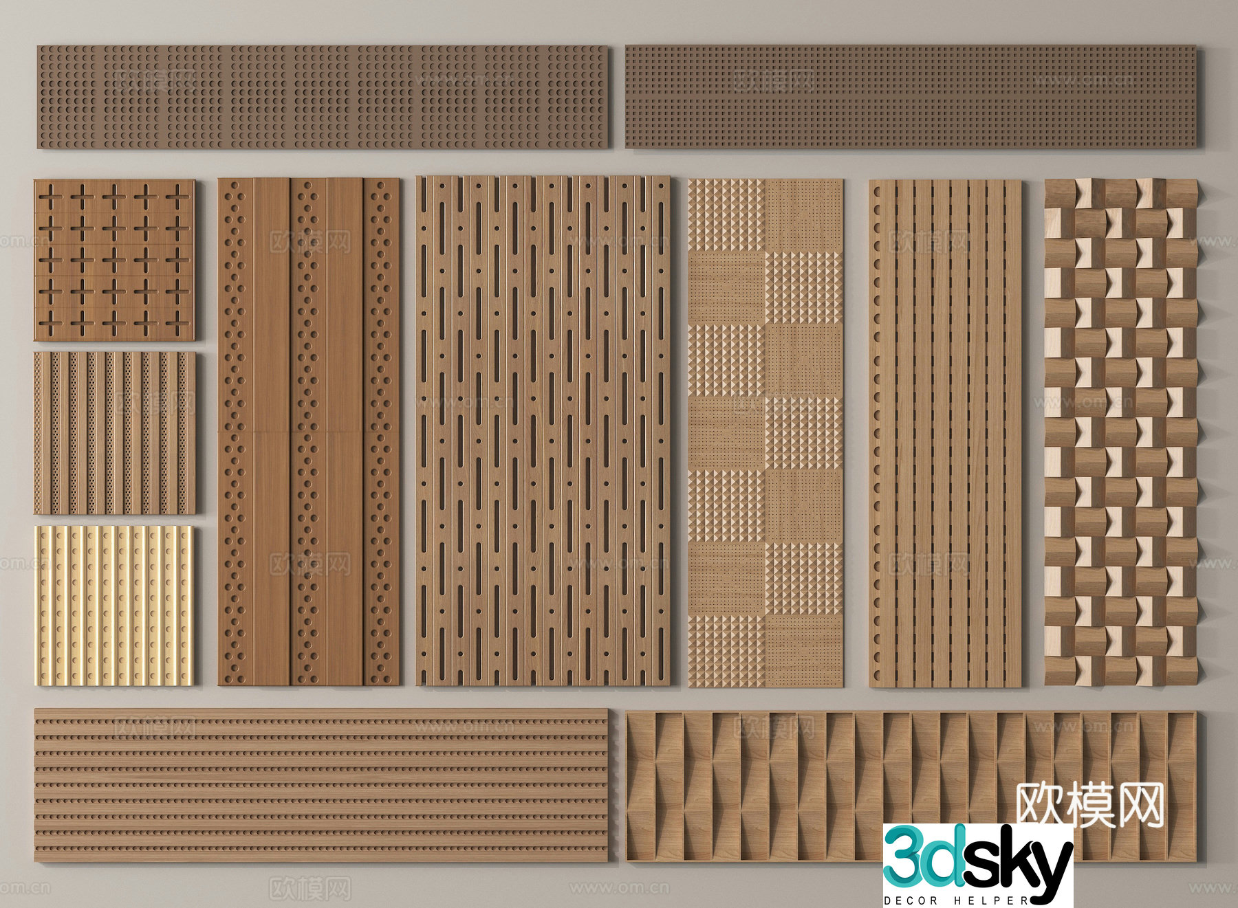 Wall panel decorative board background wall panel 3d model