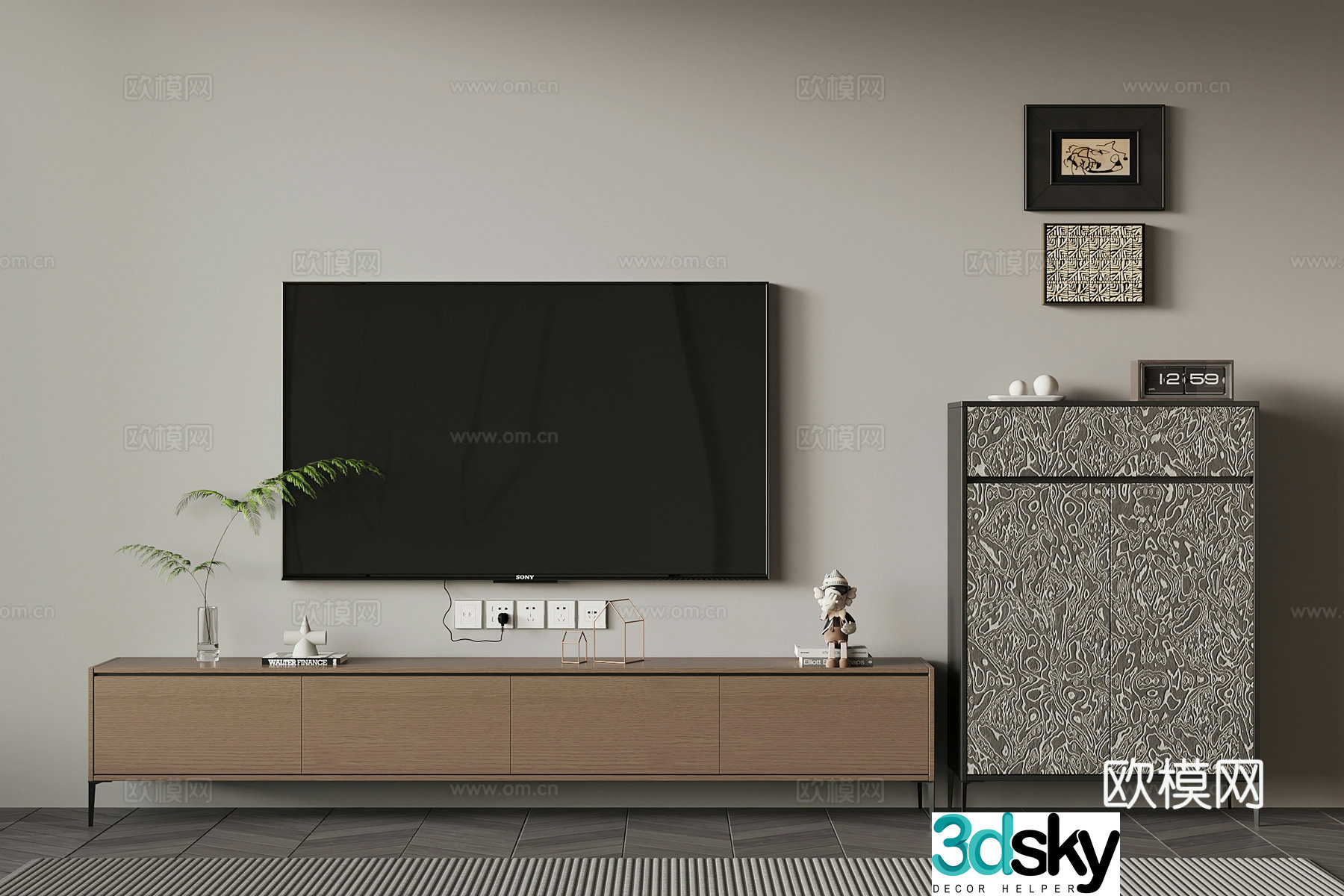 TV cabinet modern Italian TV cabinet high cabinet 3d model