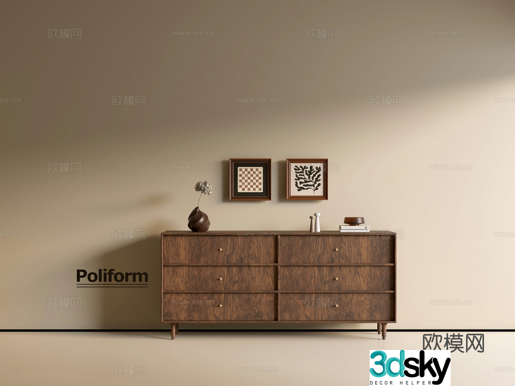 Modern wood grain cabinet ins wind minimalist wind cabinet whole cabinet sideboard balcony cabinet storage 3D model