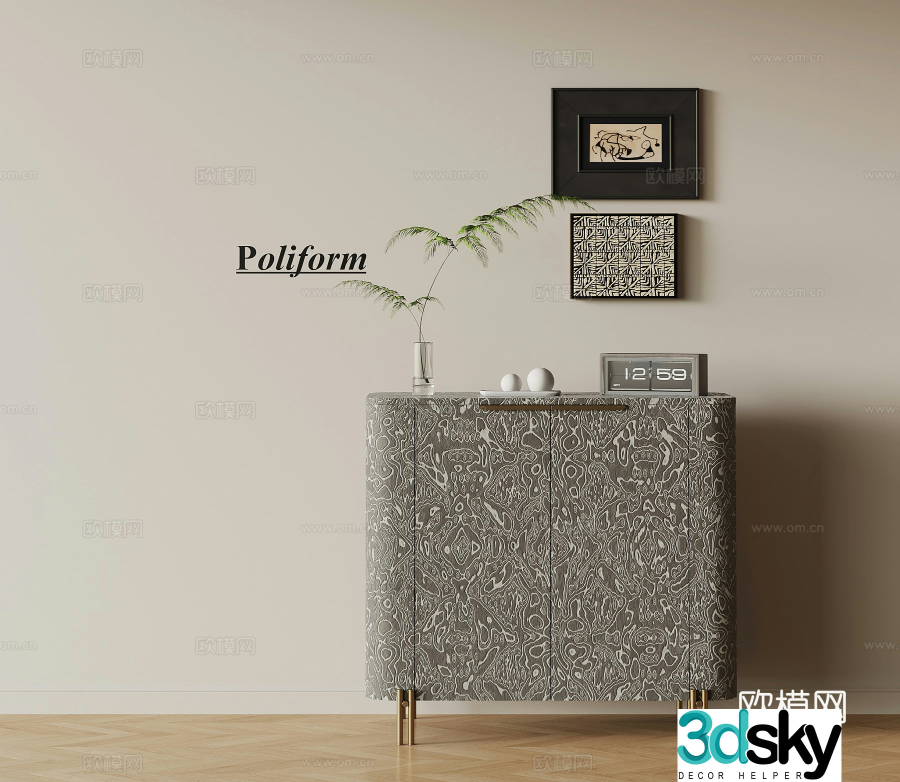 Porch cabinet Modern Italian porch cabinet 3D model