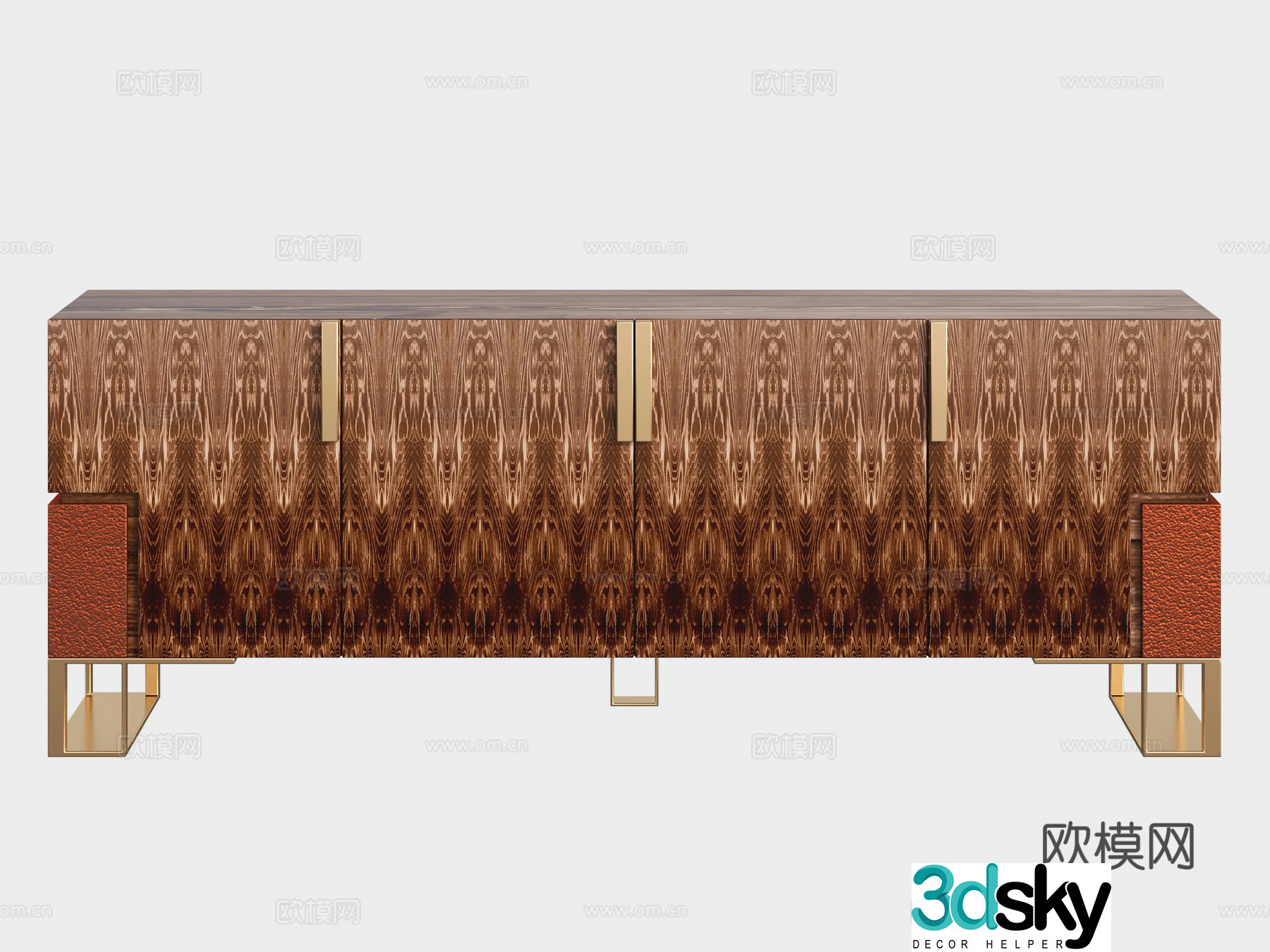Neoclassical TV cabinet modern porch cabinet side cabinet dining cabinet 3D model