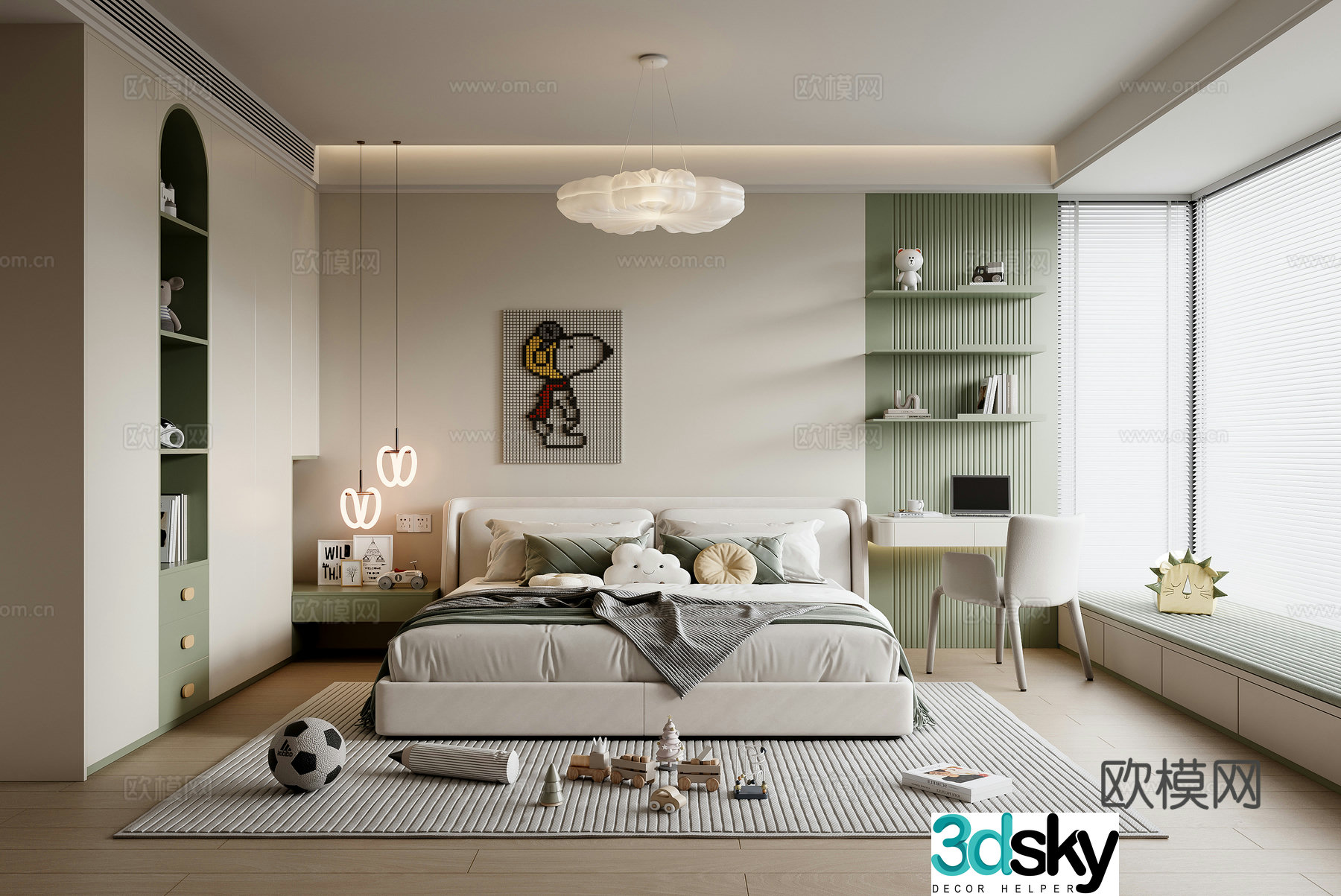 Modern children’s room 3d model