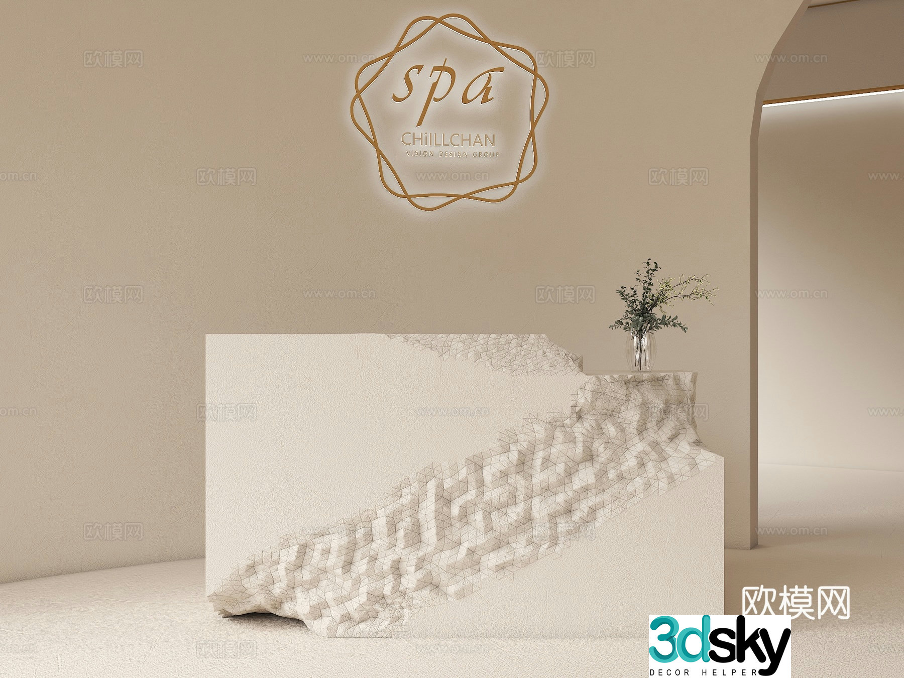 Special-shaped damaged front desk Zhaiji reception desk Special-shaped reception desk Damaged reception desk Damaged reception desk 3D model