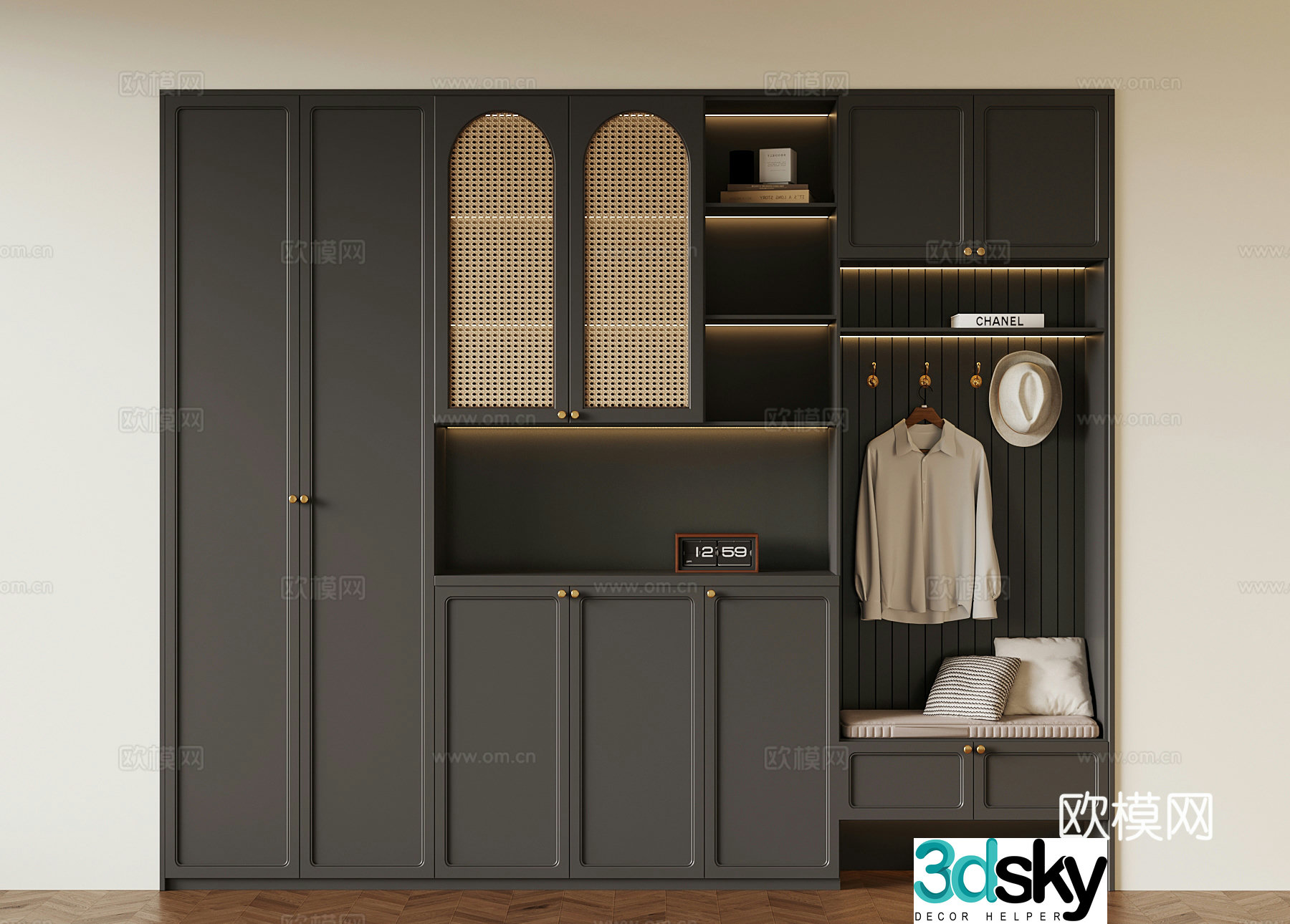 Shoe cabinet French shoe cabinet 3d model