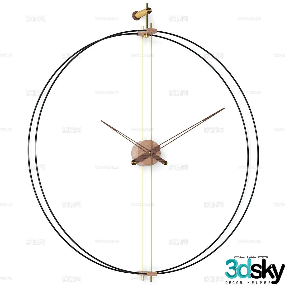Modern minimalist wall clock 3d model