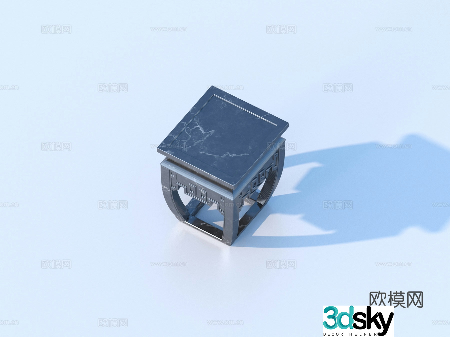 Stone bench stone pier 3d model