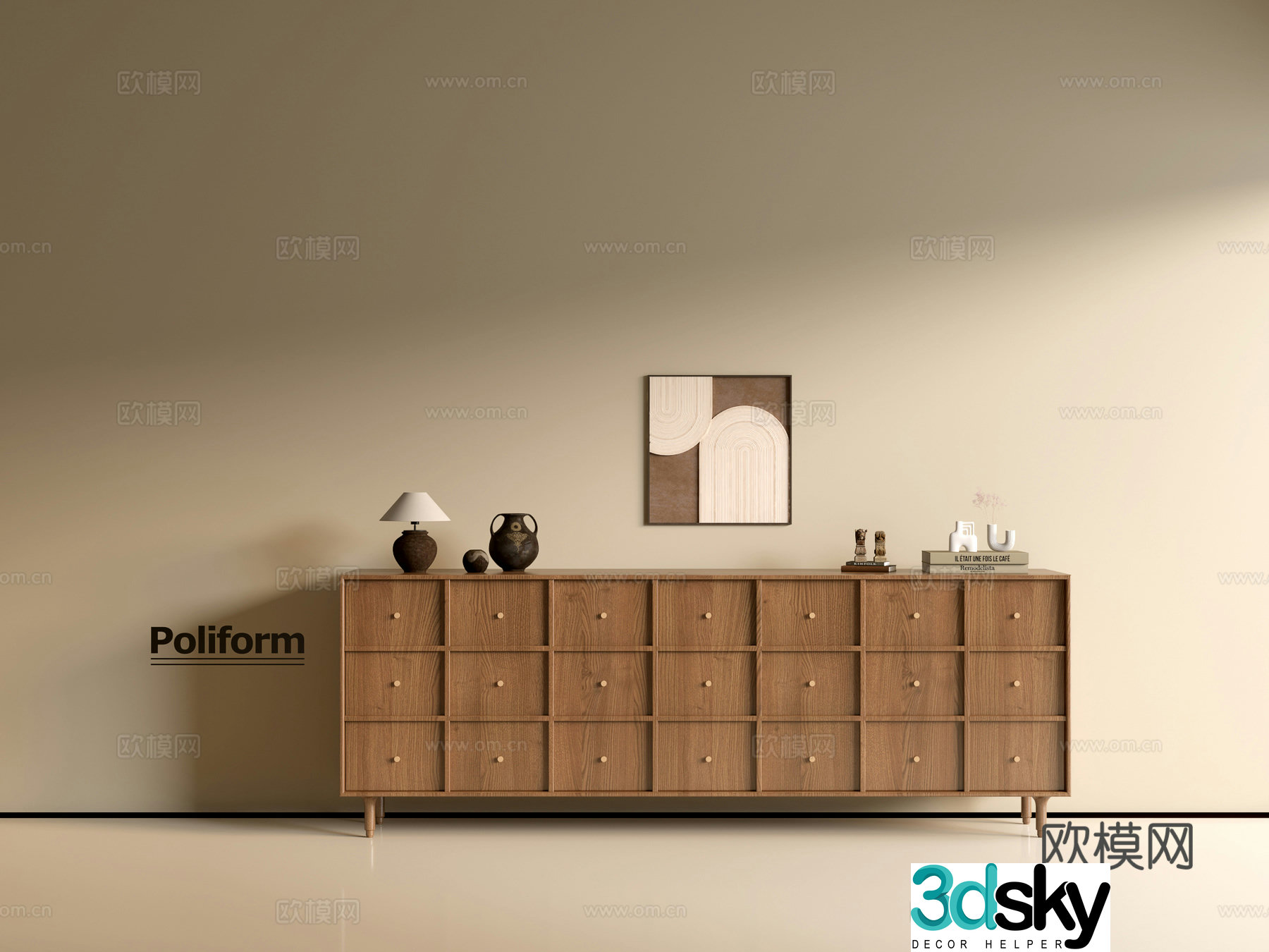 Modern wood grain cabinet ins wind minimalist wind cabinet whole cabinet sideboard balcony cabinet storage 3D model