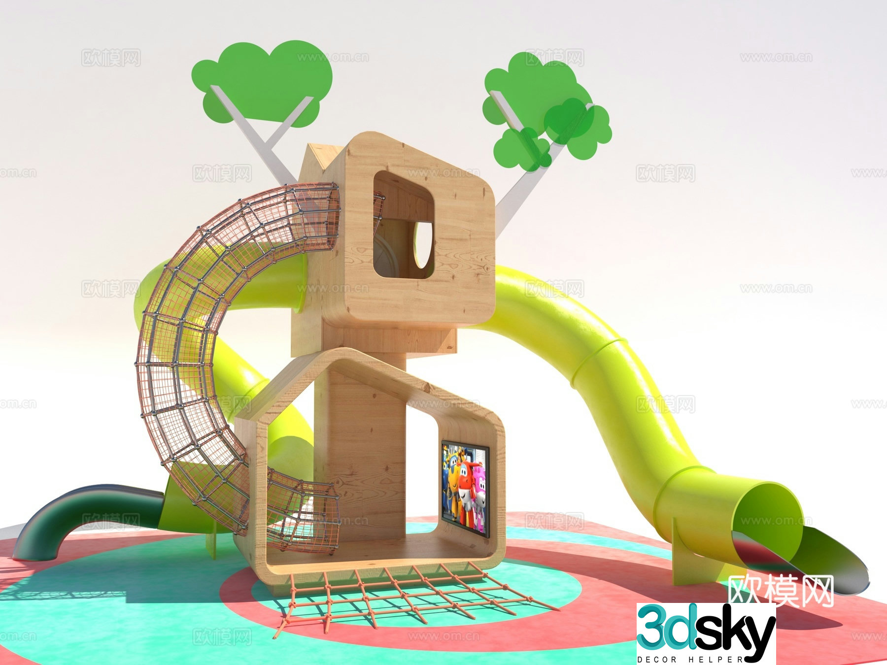 3D model of modern style entertainment facilities