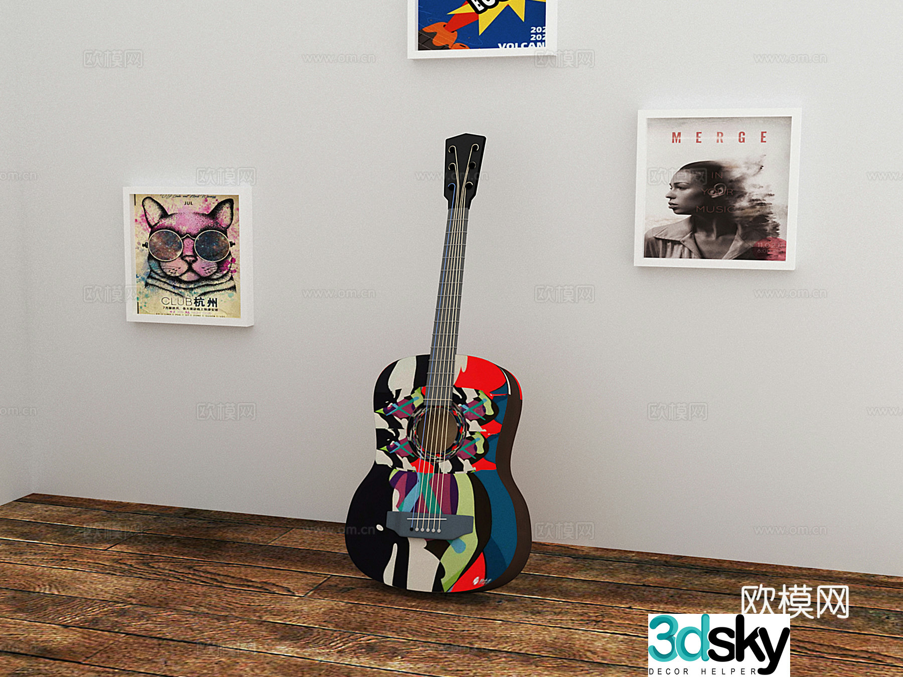 Equipment guitar 3d model