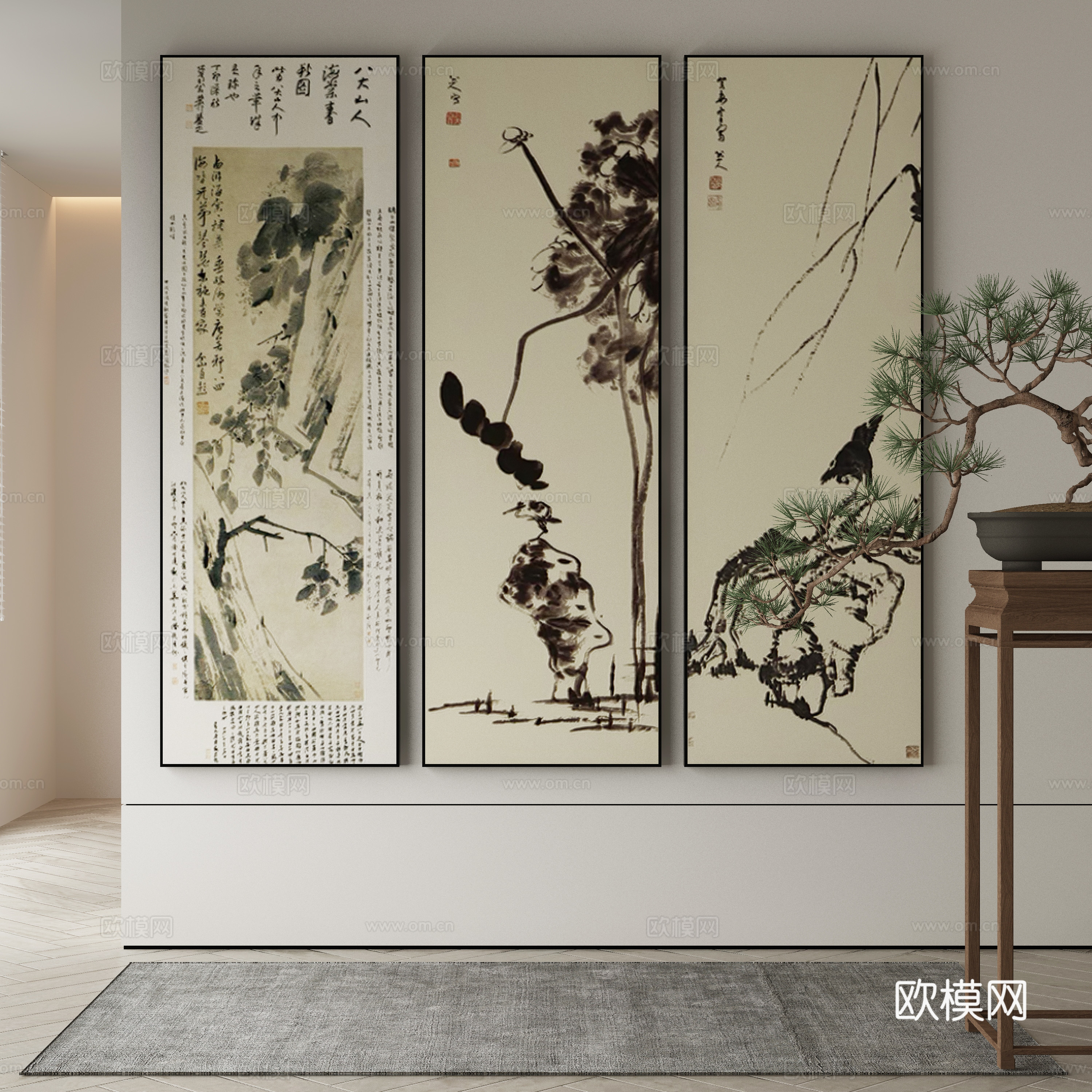 Modern Wasabi Hanging Painting Oil Painting 3D Model