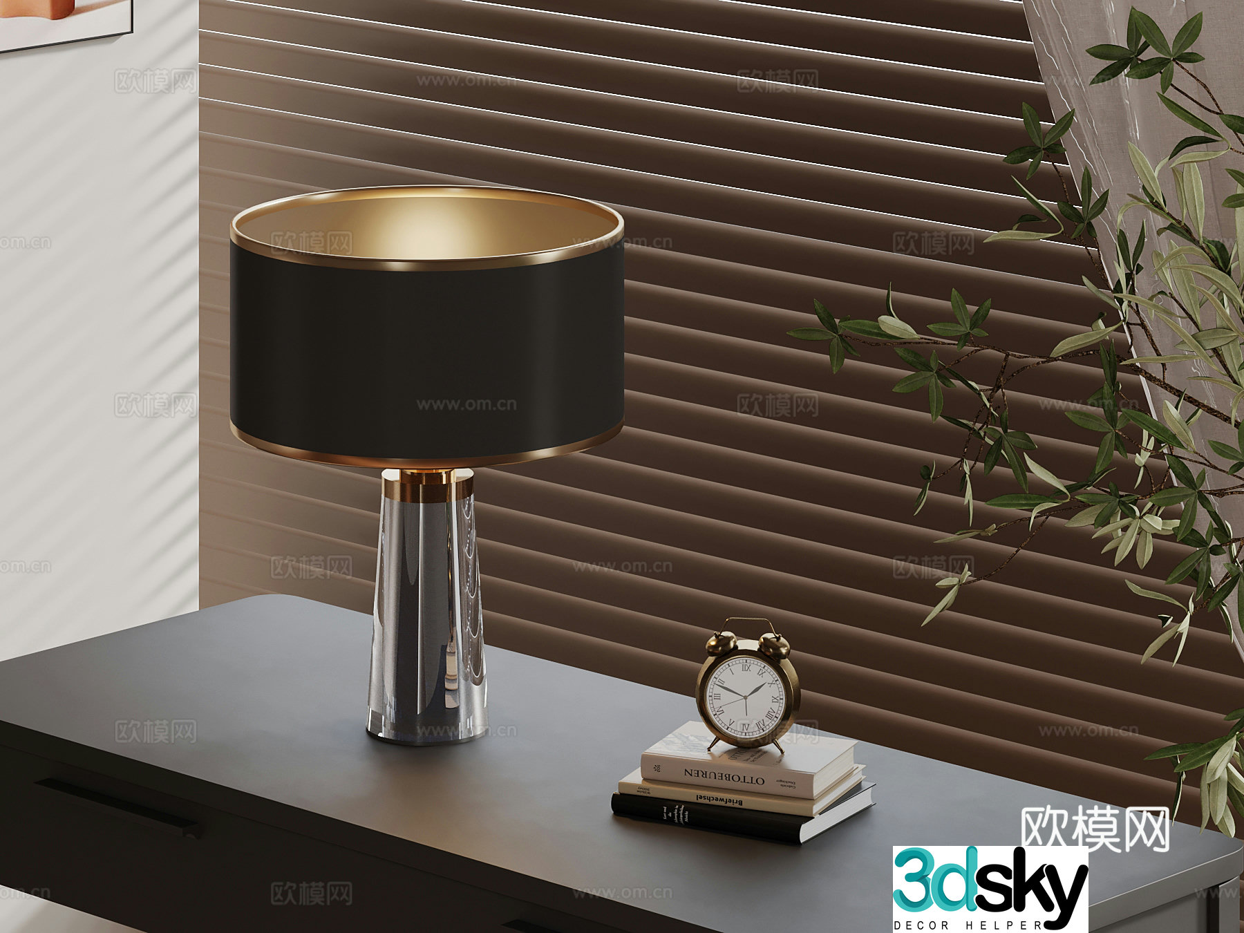 Modern light luxury desk lamp desktop ornament 3D model