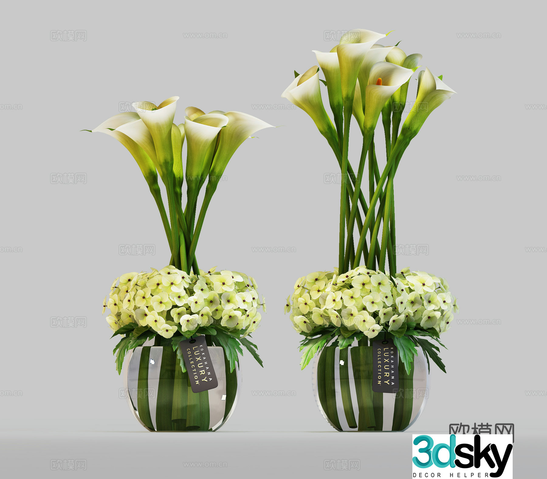 Modern vase flowers Plant decoration combination Interior decoration flowers 3d model