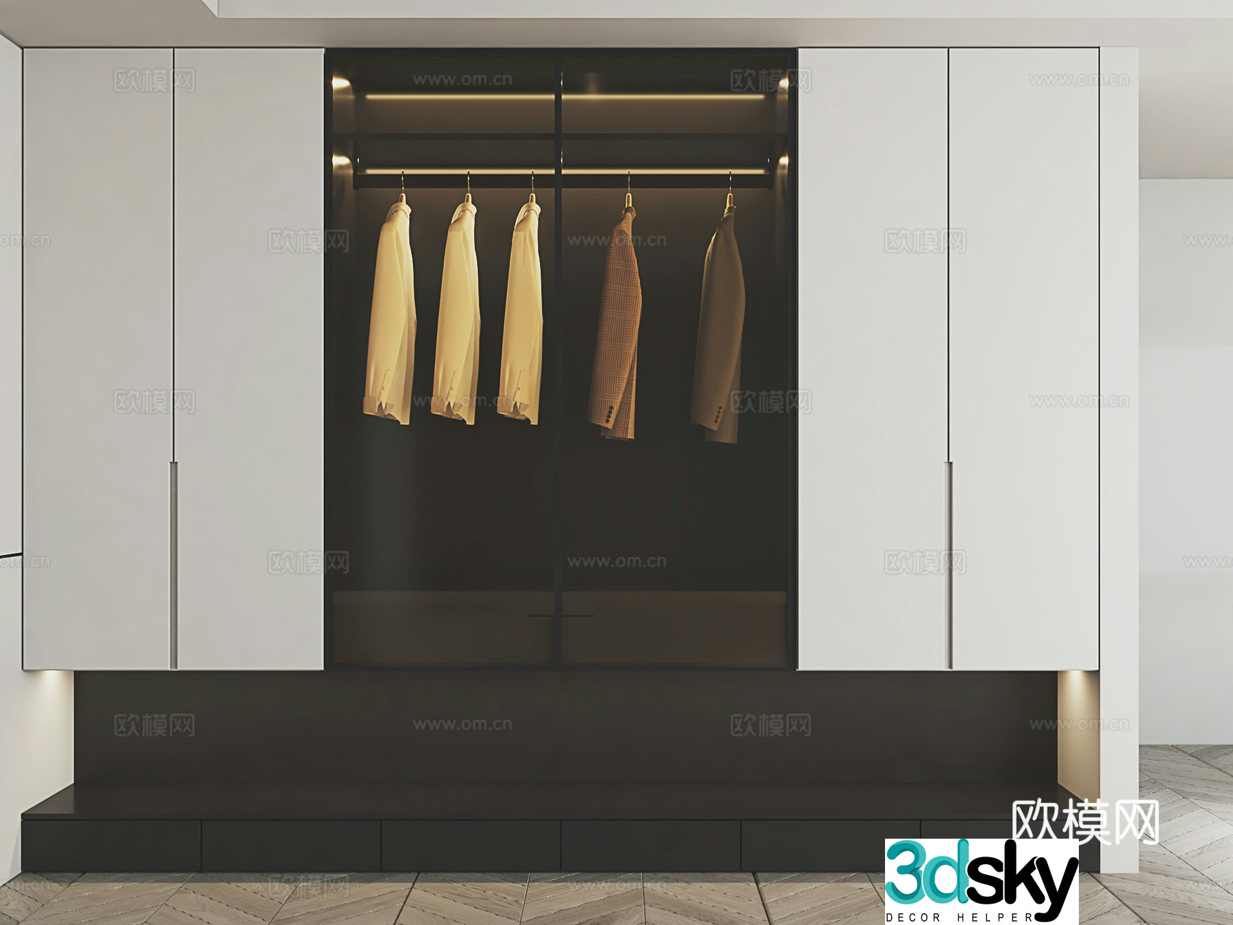 Modern wardrobe Simple wardrobe Master bedroom wardrobe Bedroom wardrobe 3d model