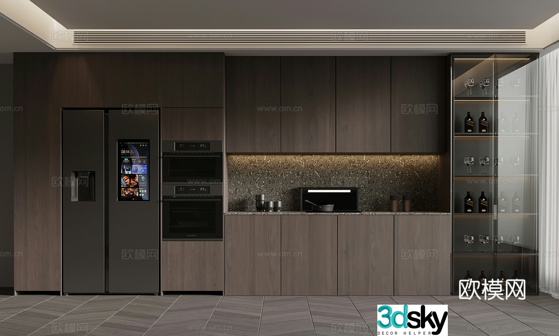 Modern Italian wine cabinet 3D model